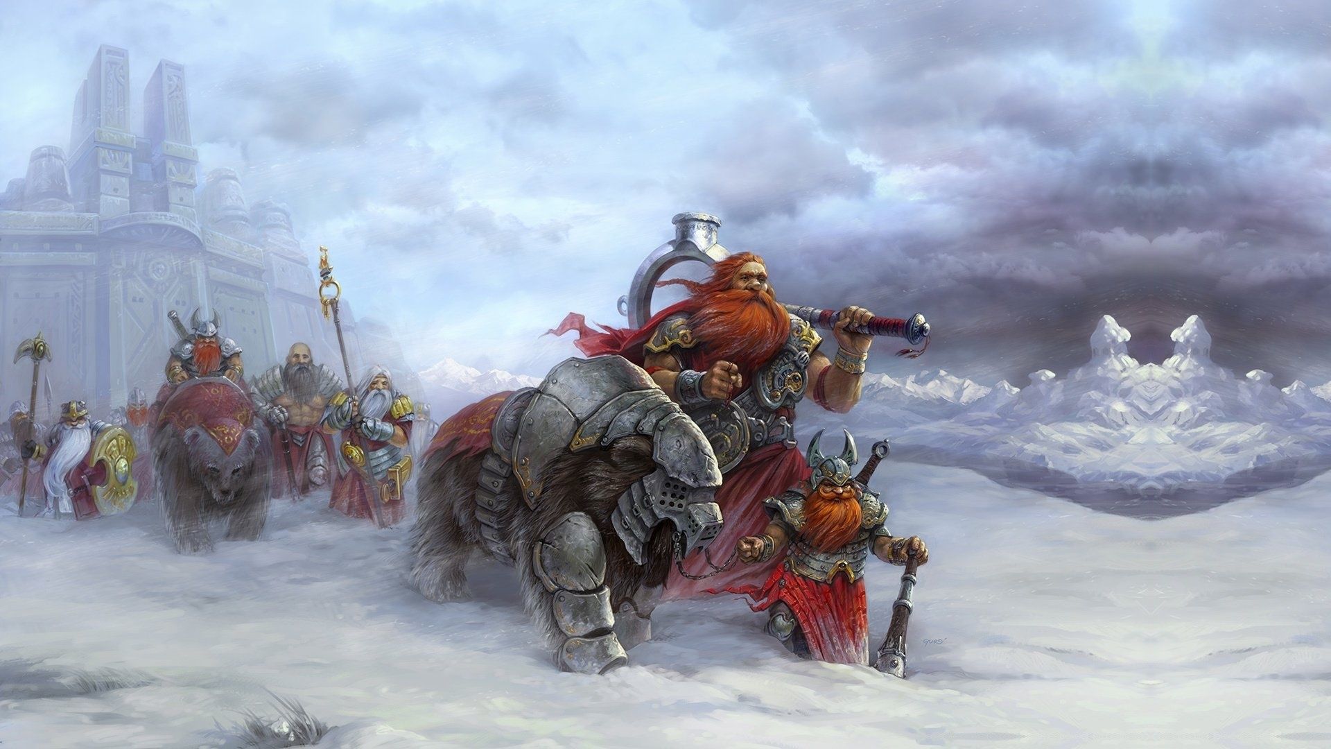 1920x1080 Wallpaper fantasy, the game, art, hike, army, Heroes of Might and Magic V (game poster2), Roman Guro for mobile and desktop, section игры, resolution 1920x1080