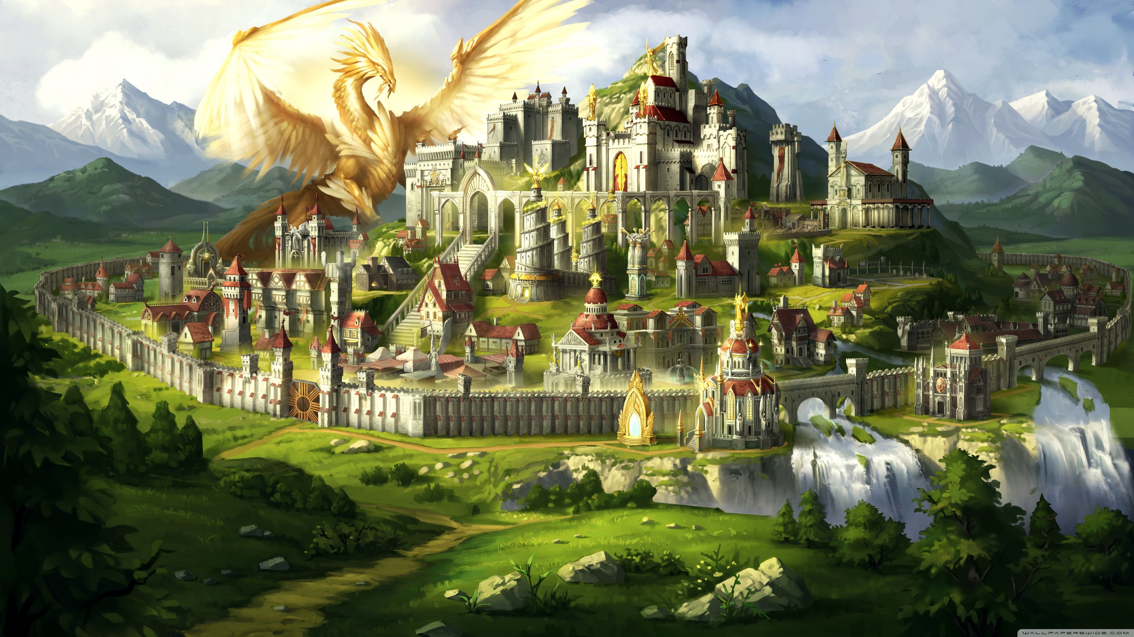 3840x2160 Might & Magic Heroes VII Haven Town 4K UHD Wallpaper for UltraHD Desktop and TV : Widescreen and UltraWide Display : Dual Monitor : Smartphone and Tablet Devices