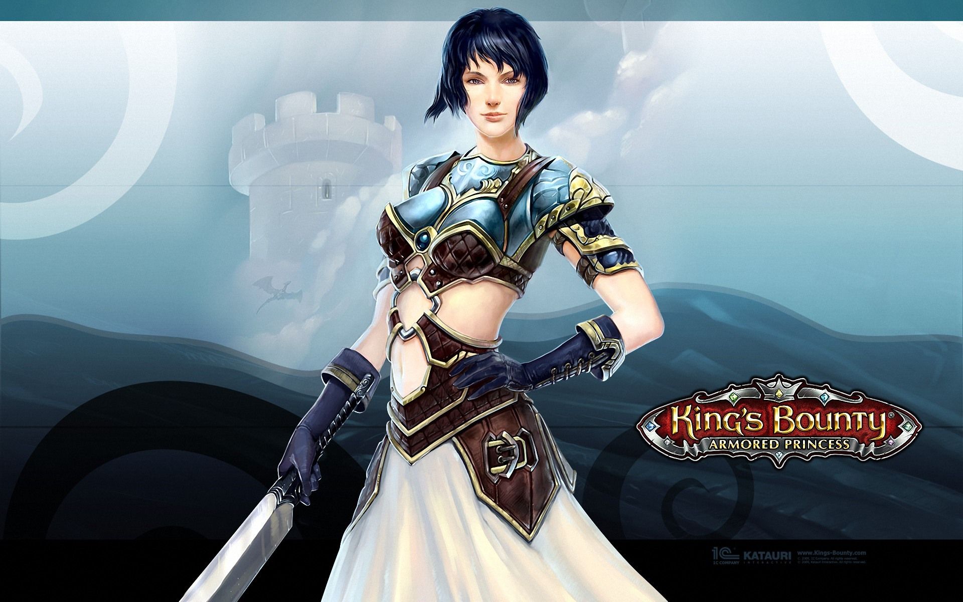 1920x1200 Wallpaper girl, armored princess, Kings Bounty for mobile and desktop, section игры, resolution 1920x1200