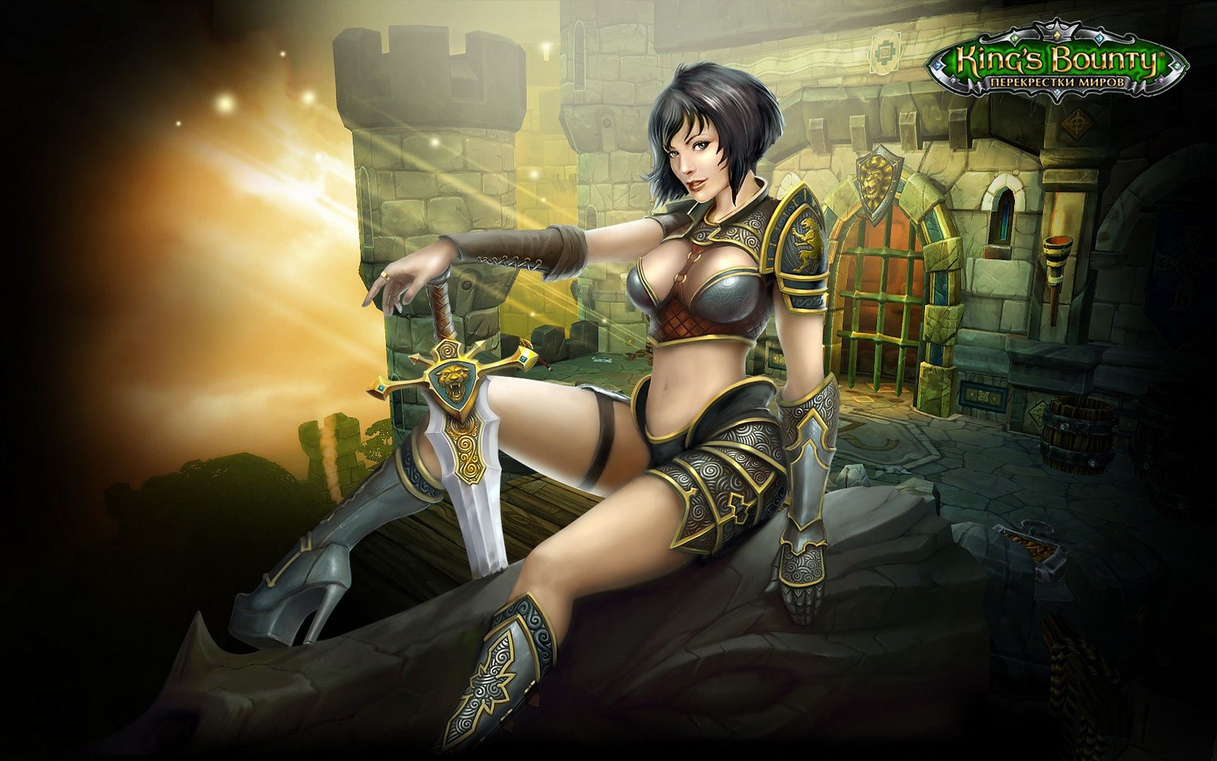 1728x1080 Wallpaper sword, knight, Kings Bounty, Crossroads Of The Worlds for mobile and desktop, section игры, resolution 1728x1080
