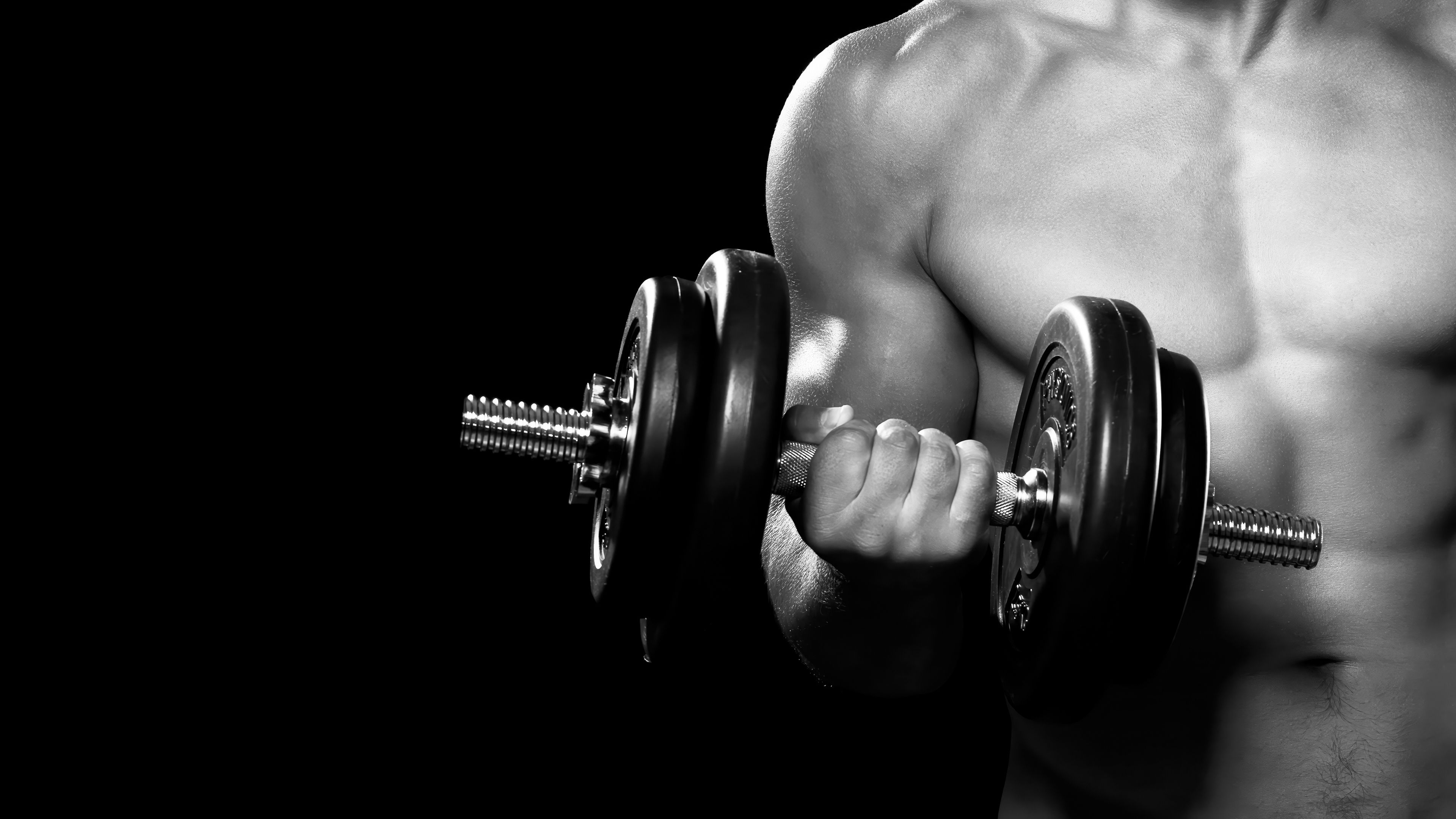 3840x2160 Gym Wallpaper 4K, Dumbbell workout, Weightlifting