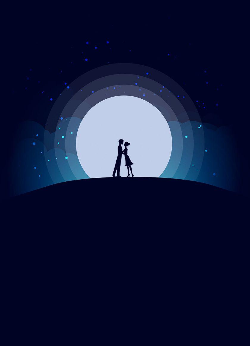 840x1160 Download 840x1160 wallpaper couple, love, moon, night, romantic