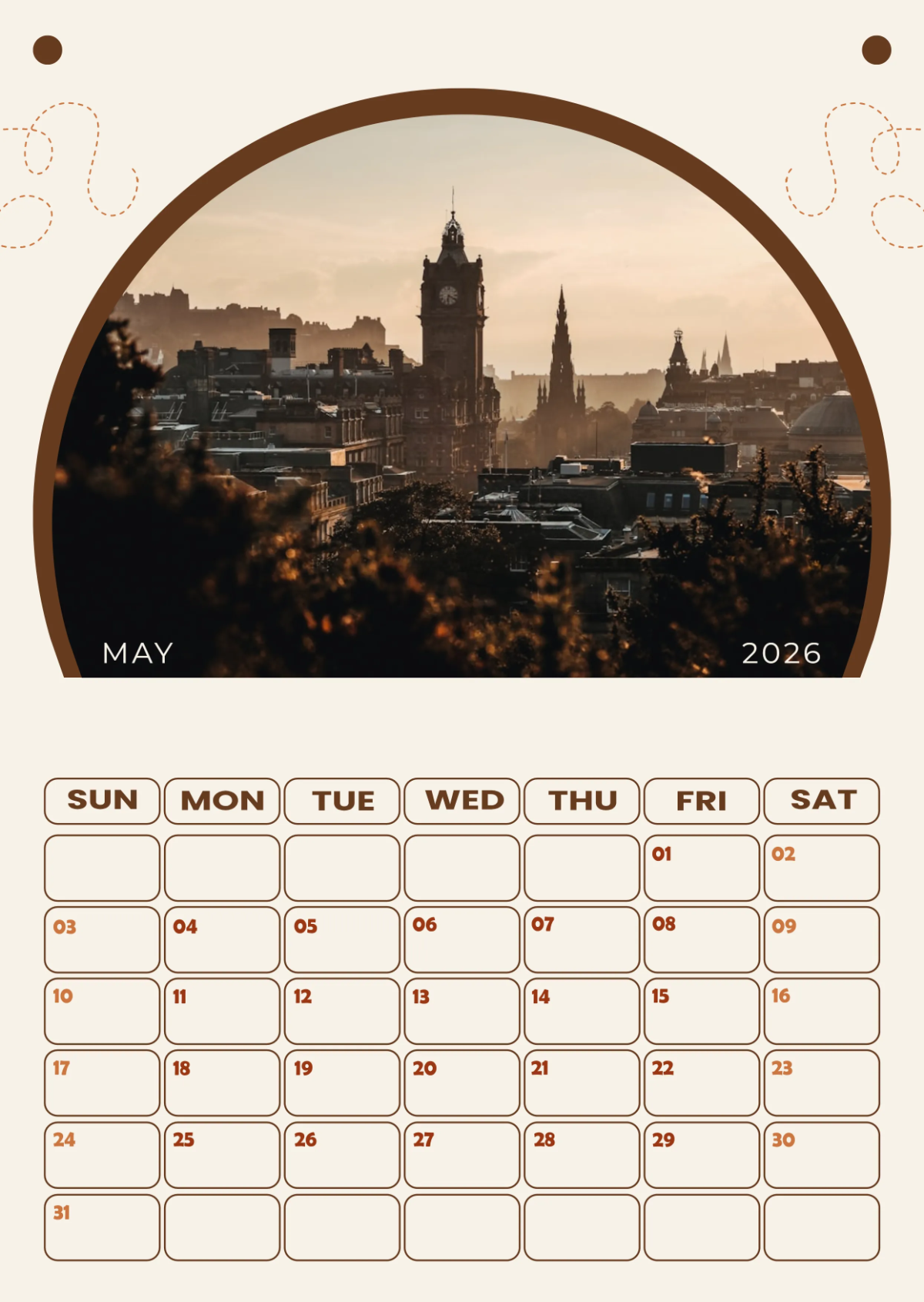 1200x1691 Free May 2026 Scenery Calendar Template to Edit Online