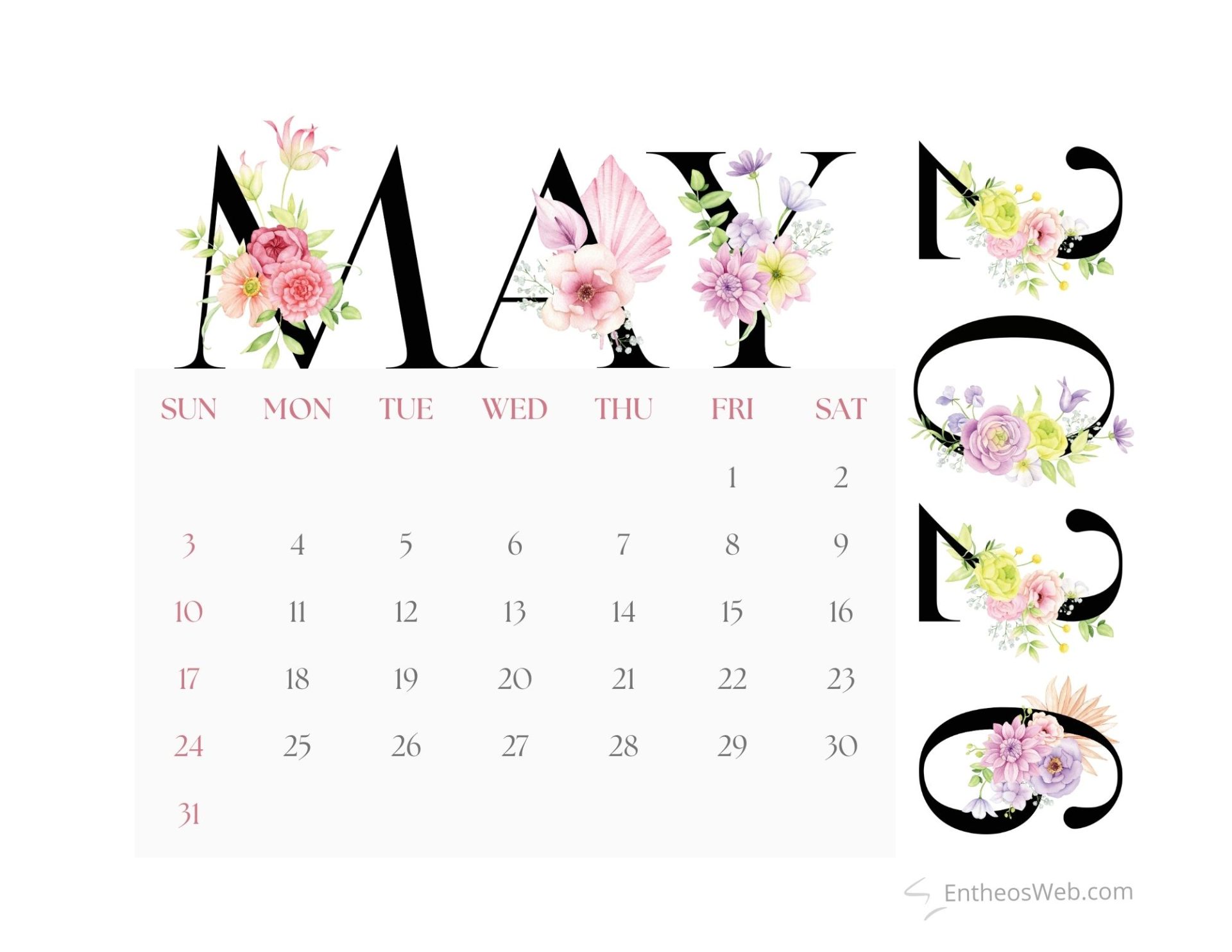 1920x1483 May 2026 Calendar Printables