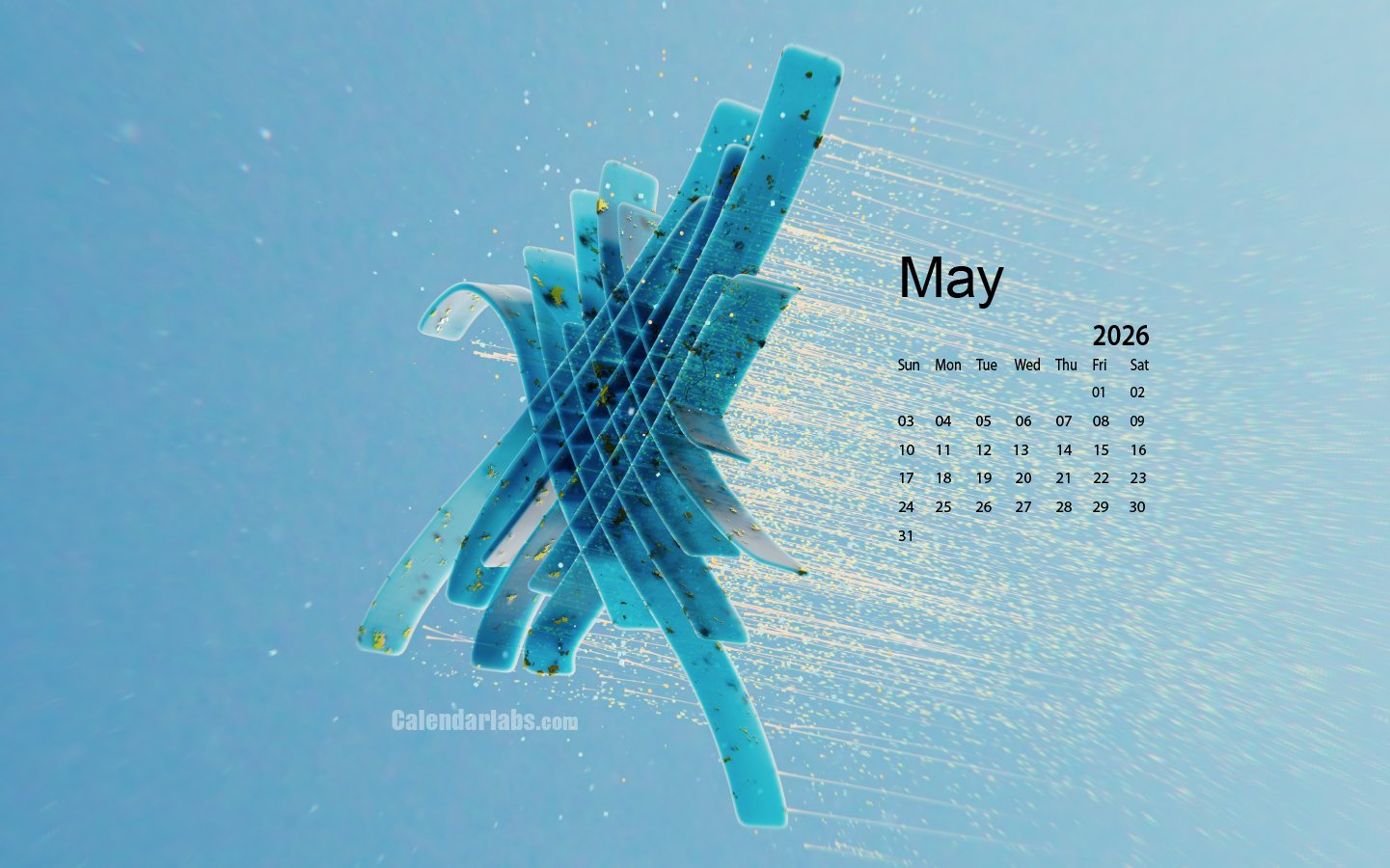 1441x900 May 2026 Desktop Wallpaper Calendar