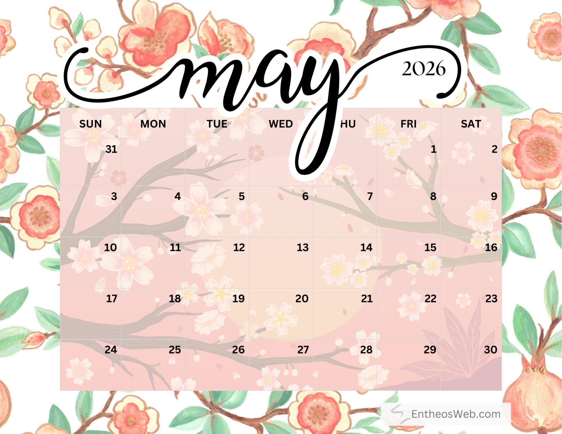 1920x1483 Calendar Printable For Each Month
