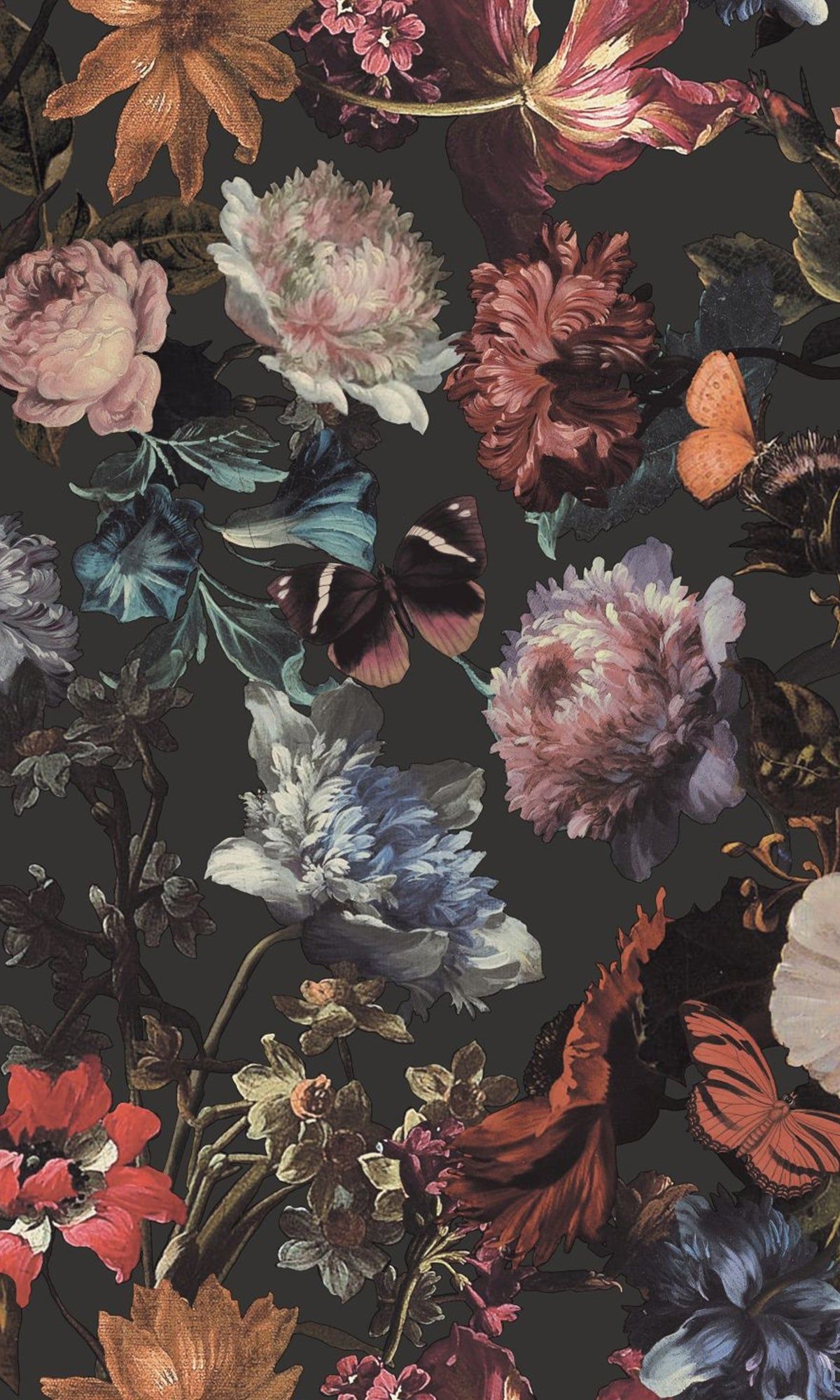 1200x2000 Dark Gray Paradise Flowers Wallpaper R9393