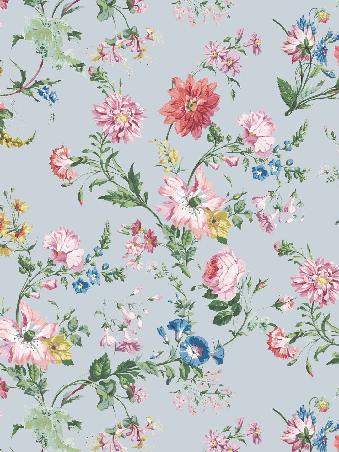 1080x1440 Pale Blue Floral Wallpaper Power