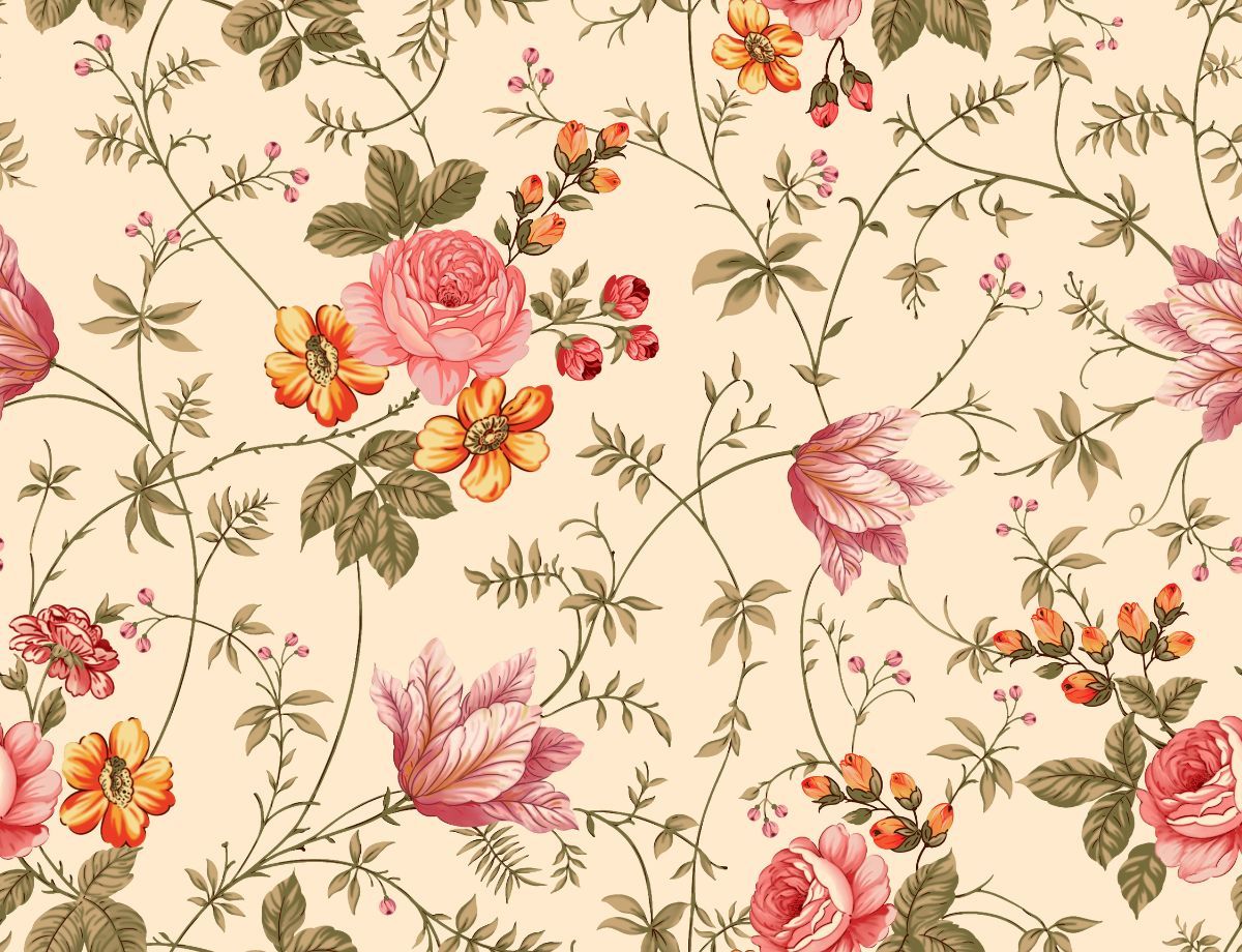 1200x920 Rosy, Beautiful Floral Design Wardrobe Wallpaper®