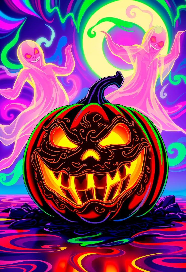 740x1082 Retro neon horror Image