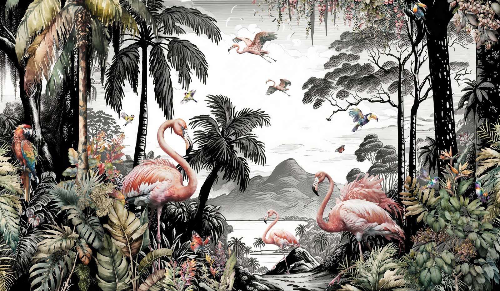 1600x931 Wallpaper Mural Bird Splendor Jungle
