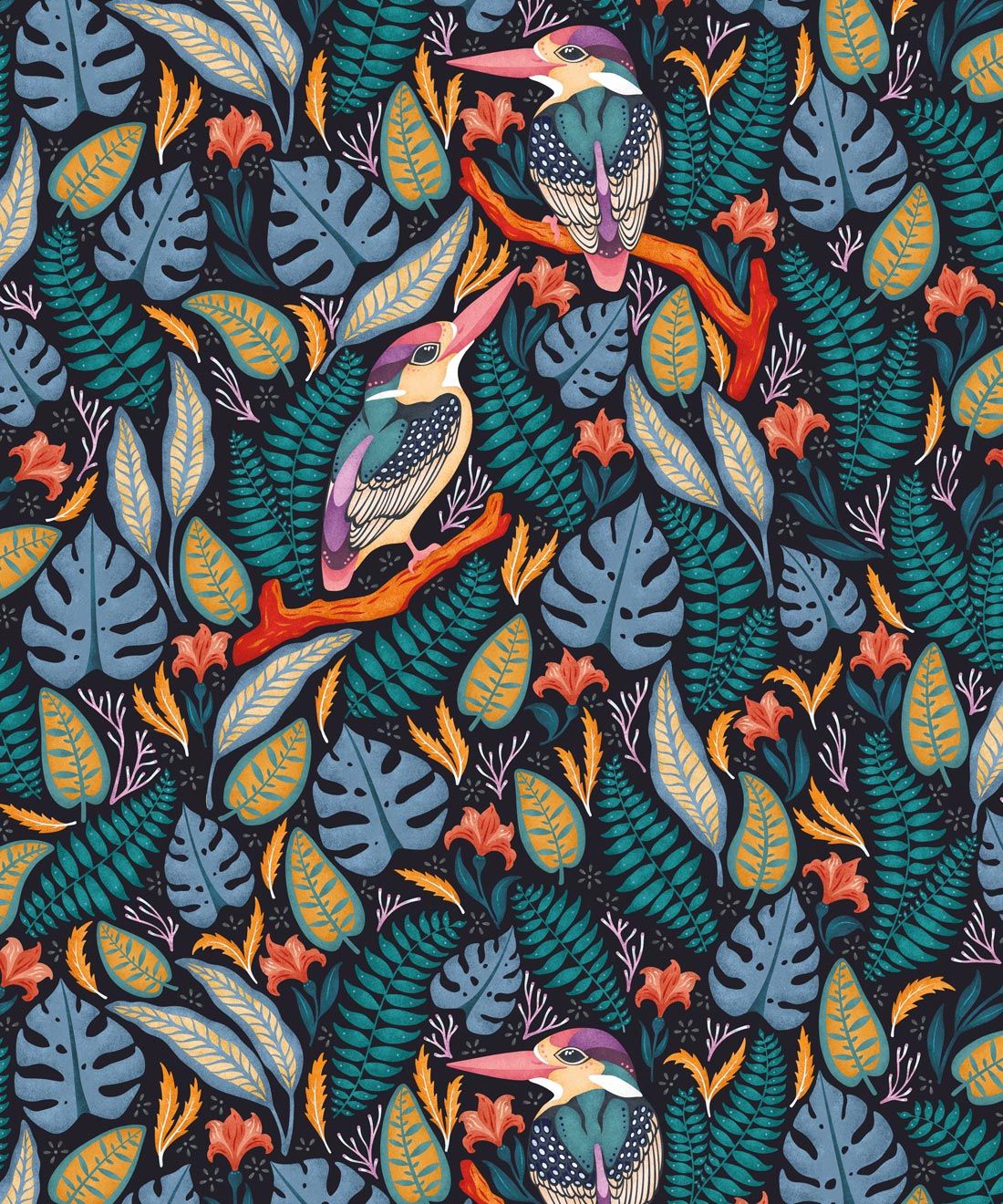 1100x1320 Exotic Kingfishers • Colorful Bird Wallpaper