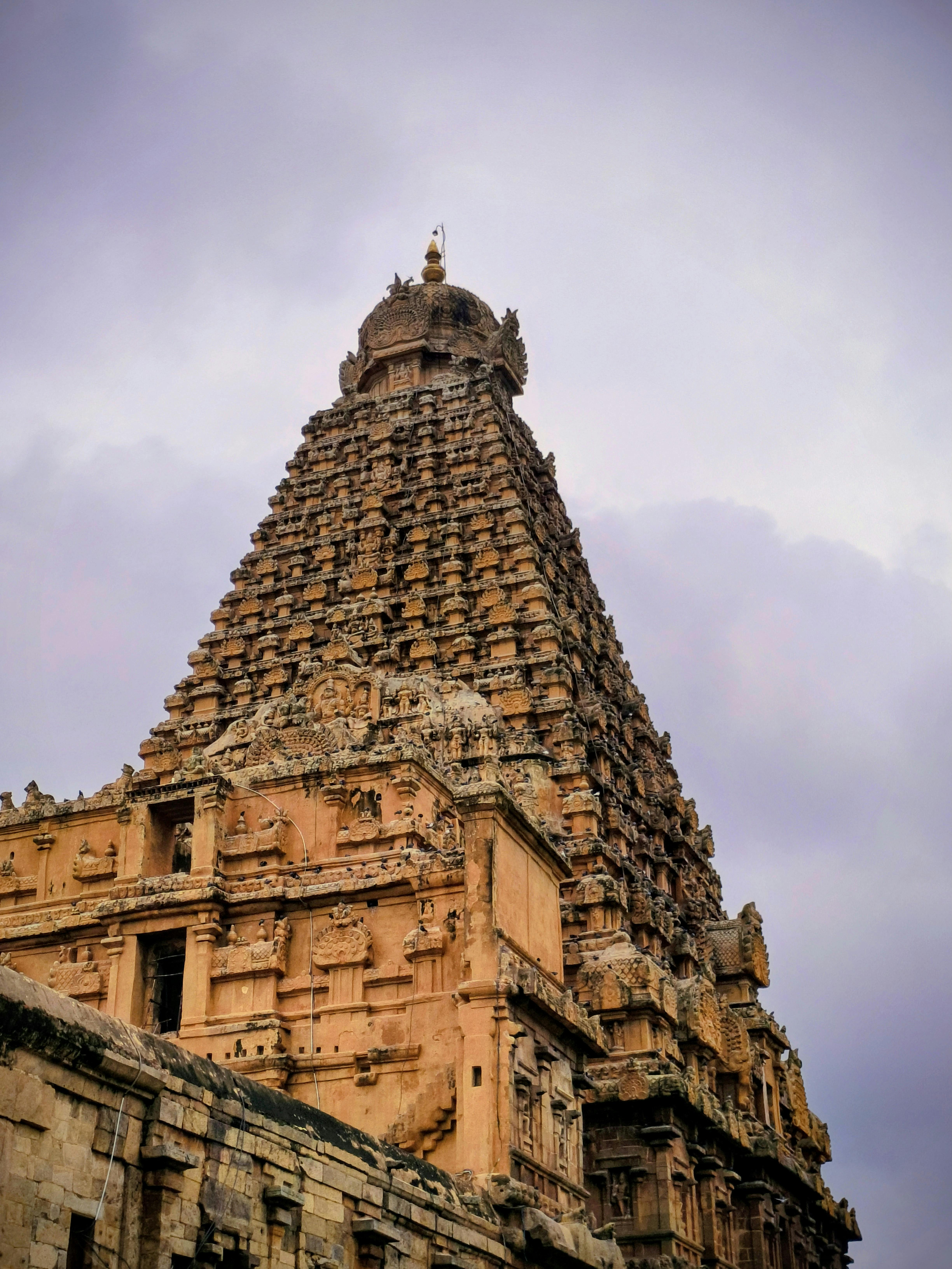 4898x6530 Stunning View of Brihadeeswarar Temple Tower · Free