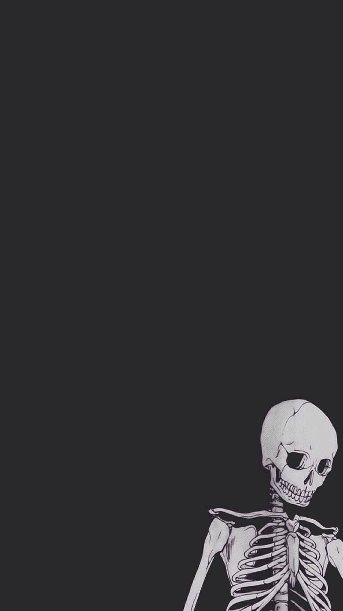 1163x2068 Download Minimalistic And Cute Skeleton iPhone Art Wallpaper