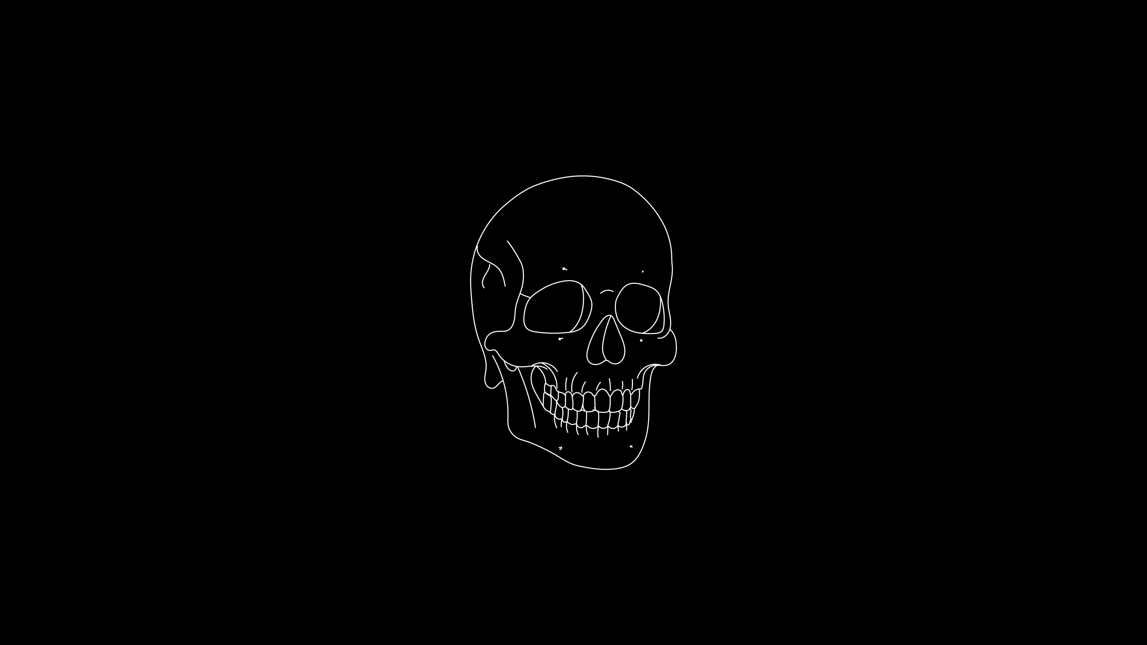 3840x2160 Skull Minimalist Wallpaper