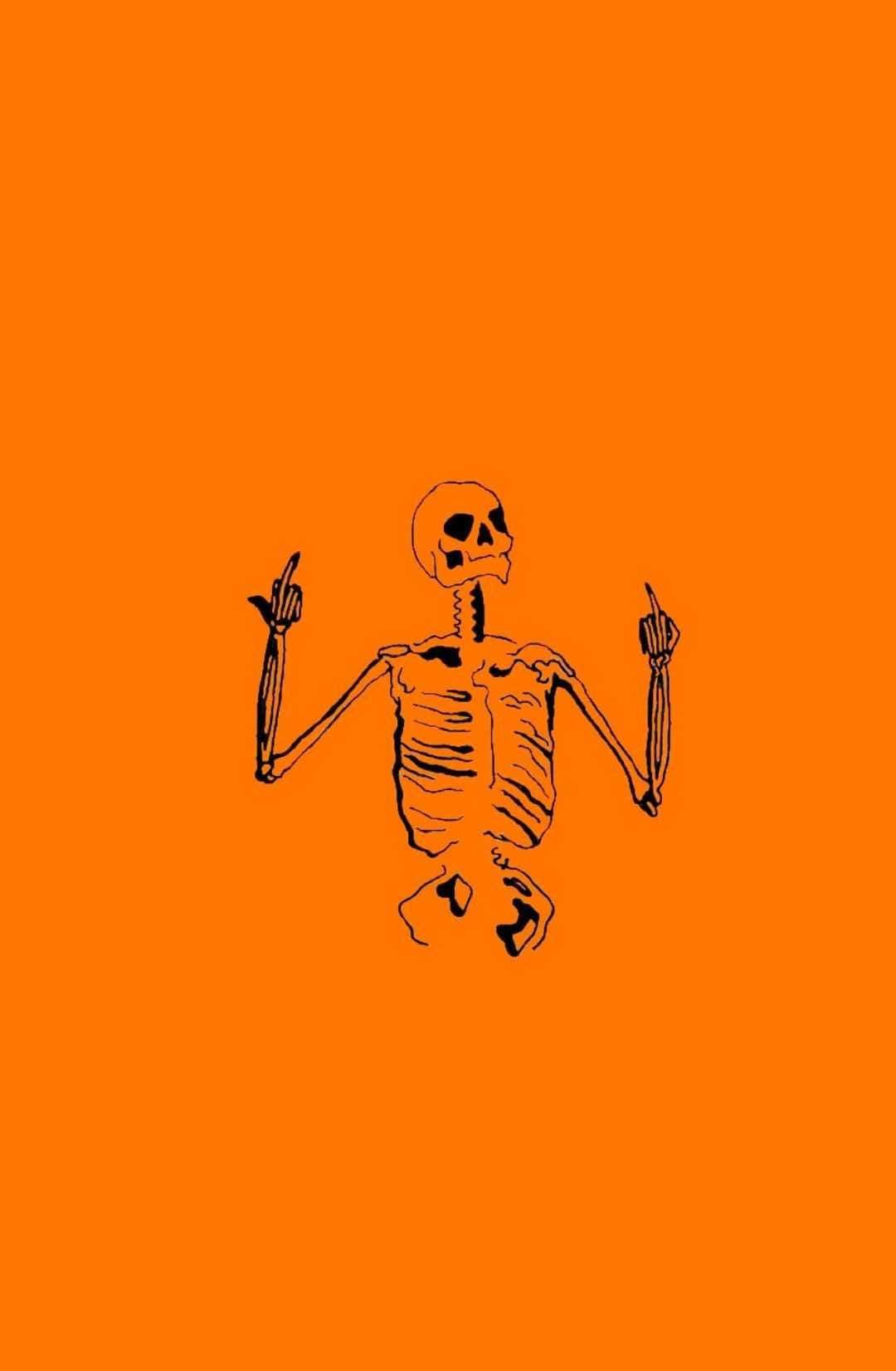 1080x1652 Download Minimalist Skeleton Art For iPhone Halloween Background