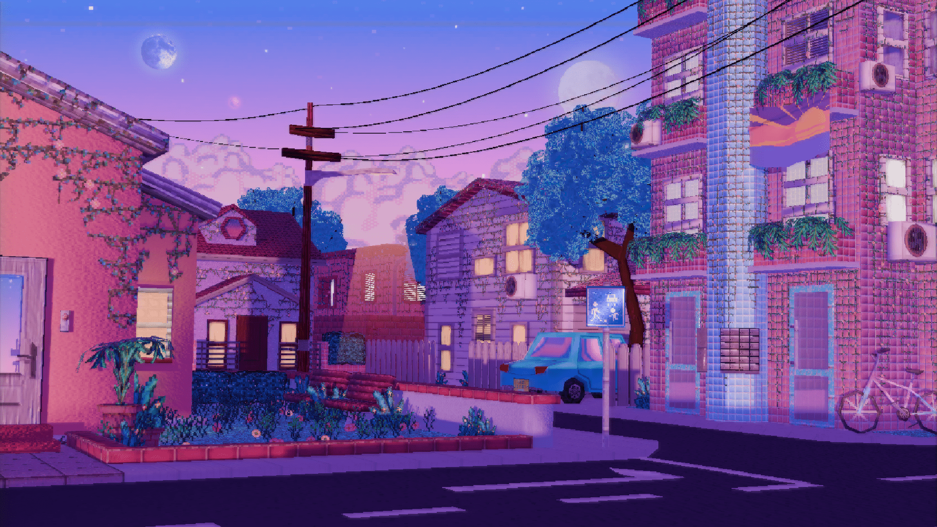 1920x1080 Pastel Vaporwave Like Neighborhood, [1920x1080]