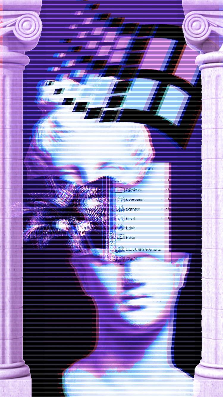 750x1334 My brother wanted a vaporwave wallpaper for his iPhone