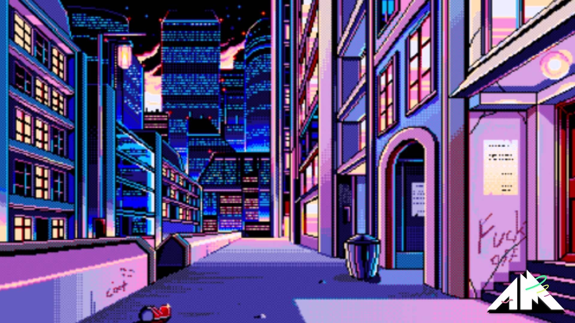 1920x1080 Vaporwave Pixel Art Wallpaper, HD Background