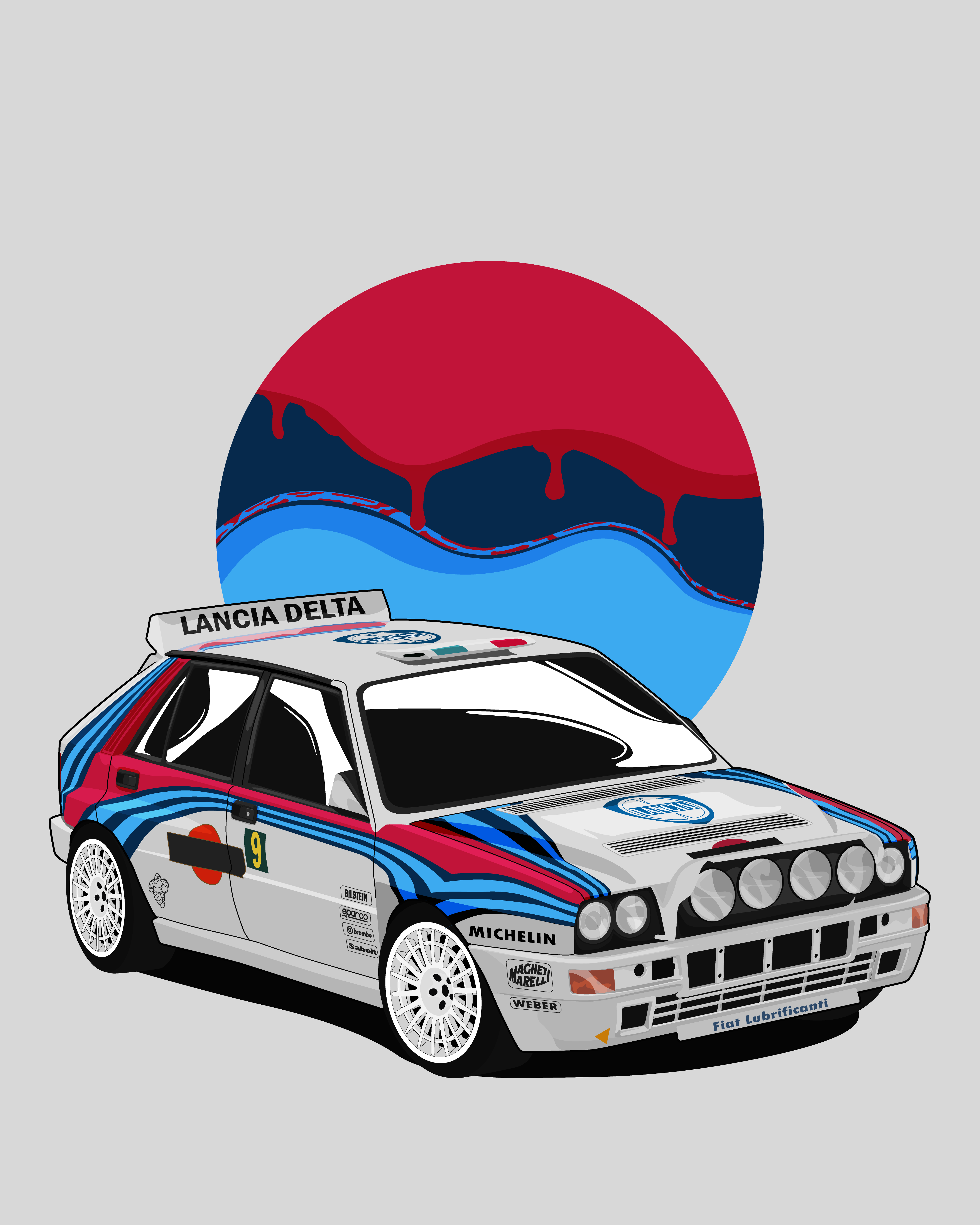 4500x5625 Recent Lancia Delta HF Integrale artwork I have done. Let me know what you think!