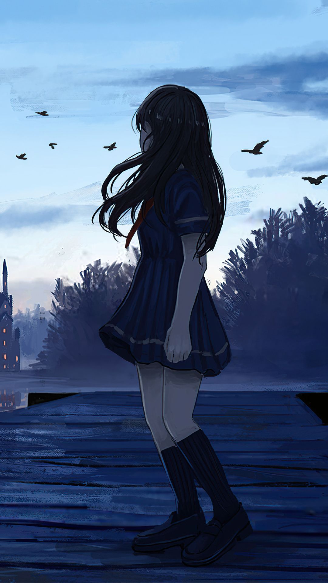 1080x1920 Castle Anime Girl 4k iPhone 6s, 6 Plus, Pixel xl , One Plus 3t, 5 , HD 4k Wallpaper, Image, Background, Photos and Picture