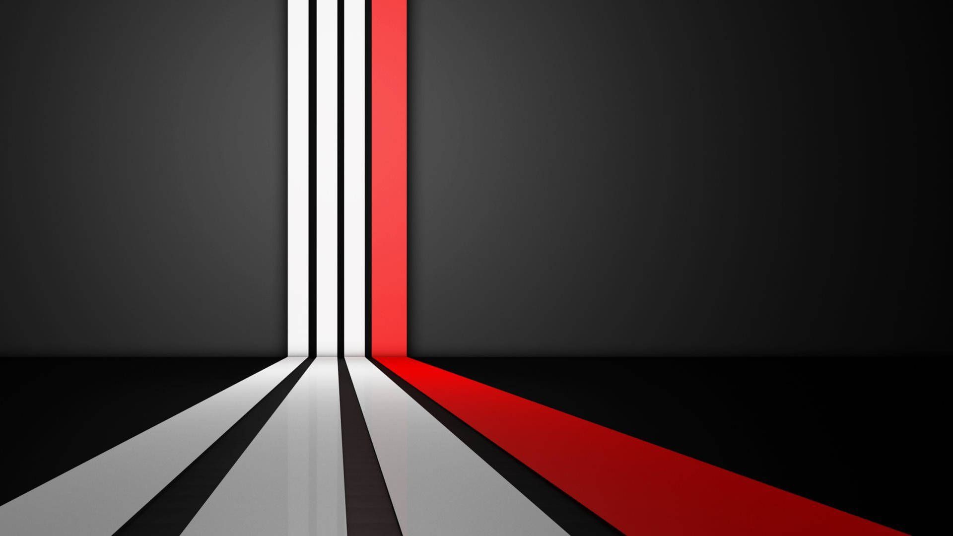 1920x1080 Download Red And White Lines Clean 4K Wallpaper