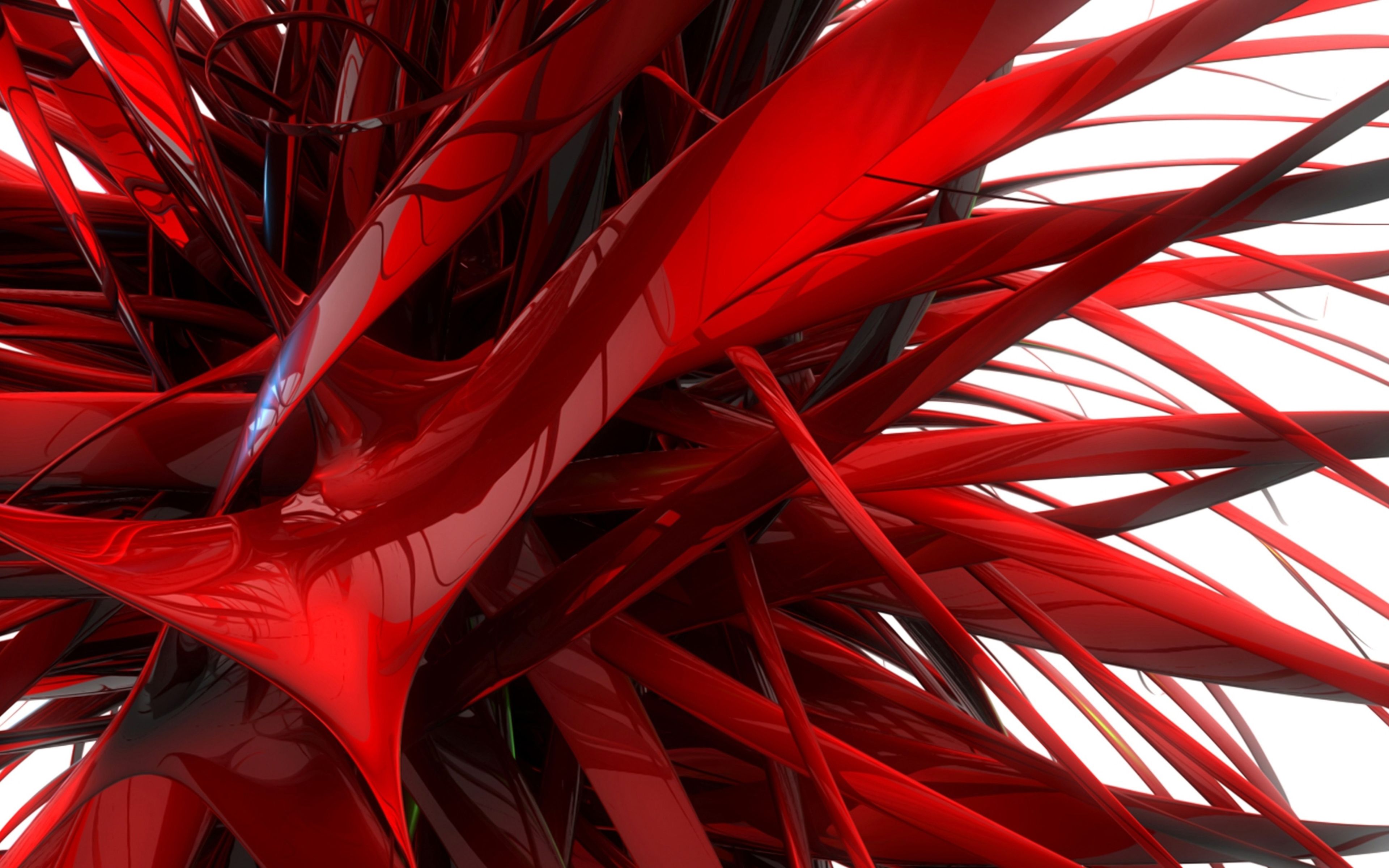 3840x2400 Wallpaper Red and White Abstract Painting, Background Free Image
