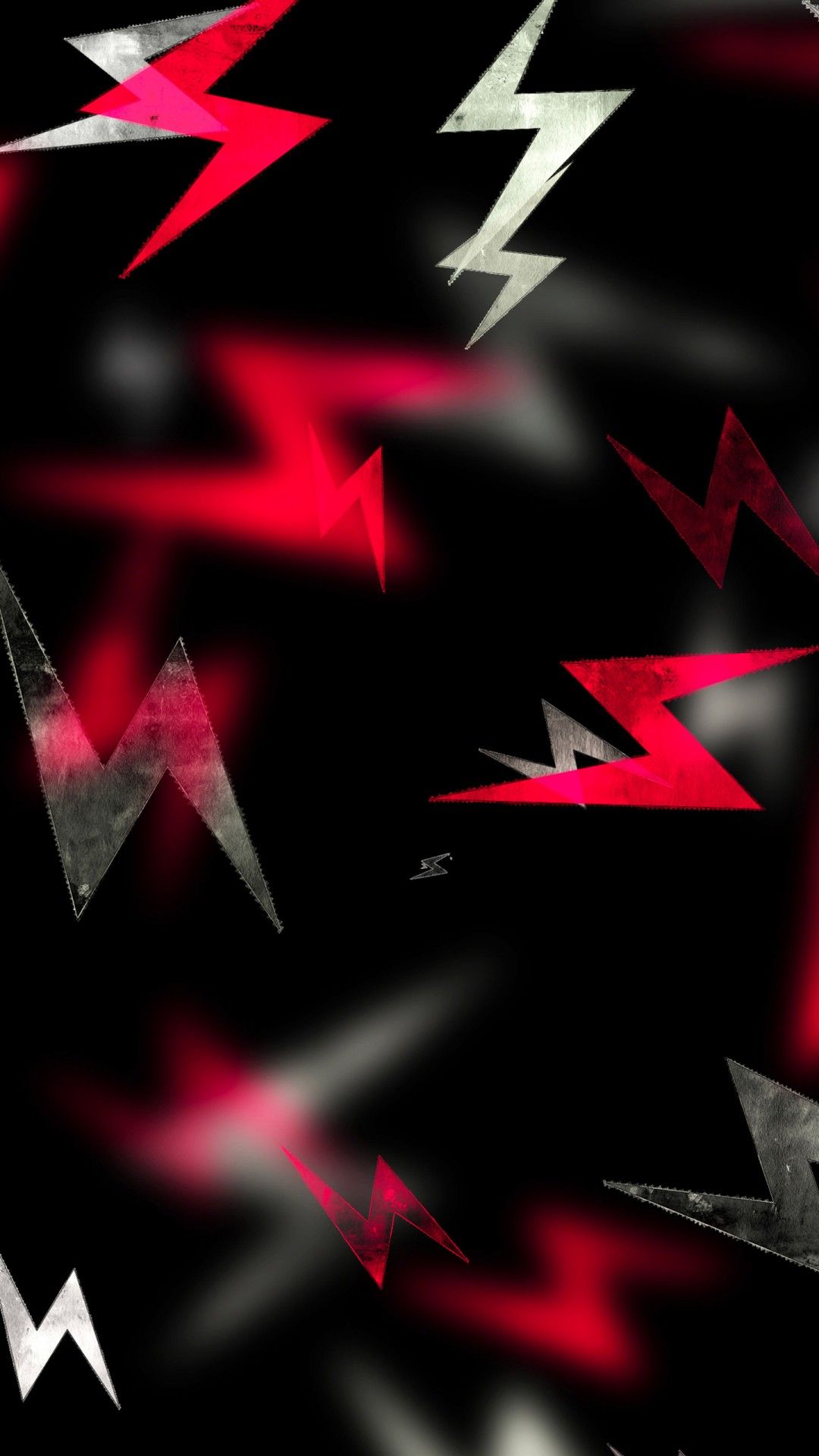 1080x1920 Red White Lightning Effect Art Black Background Abstraction 4K HD Abstract Wallpaper