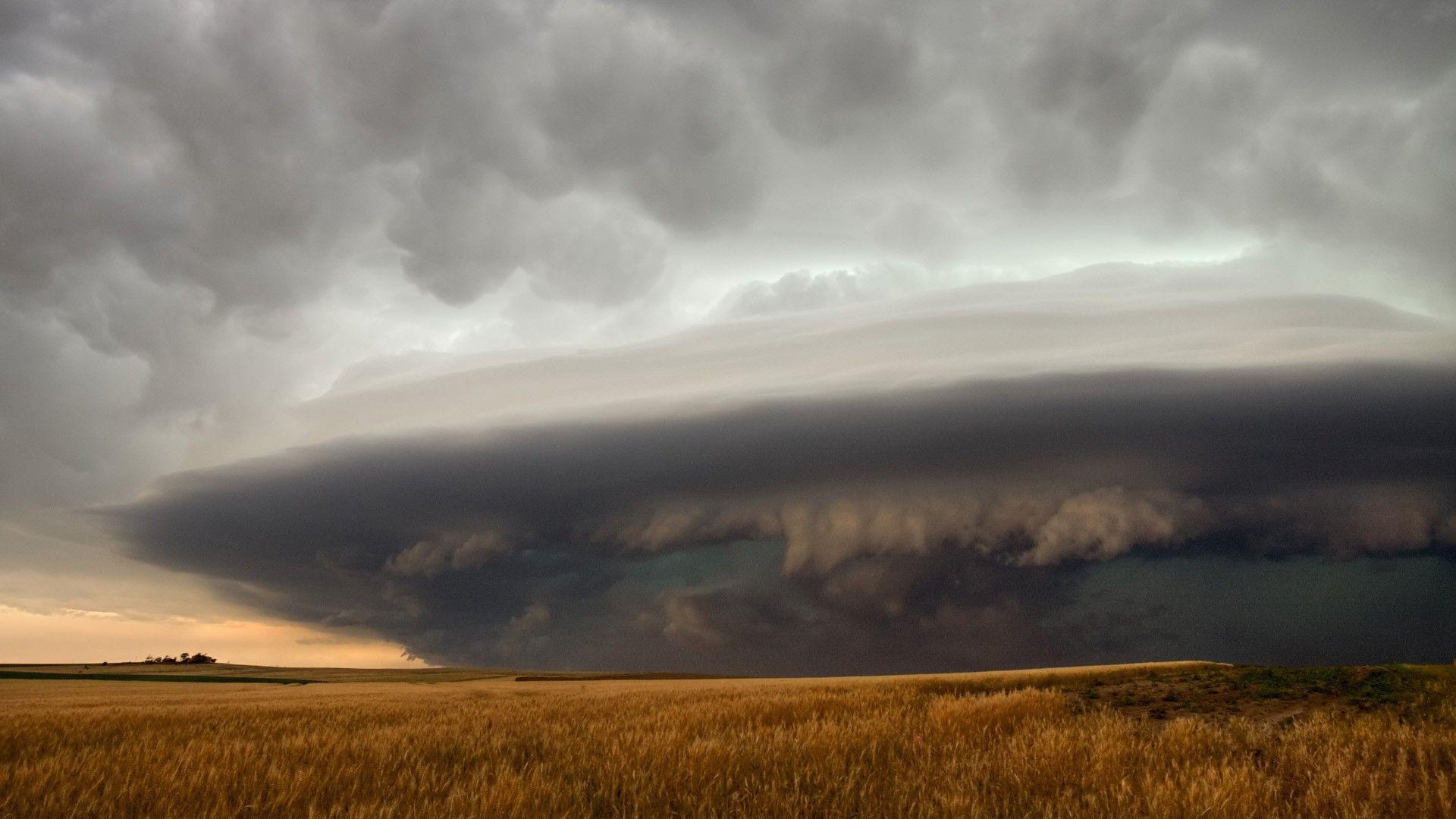 1920x1080 Storm Supercell Clouds Field HD wallpaper. nature and landscape