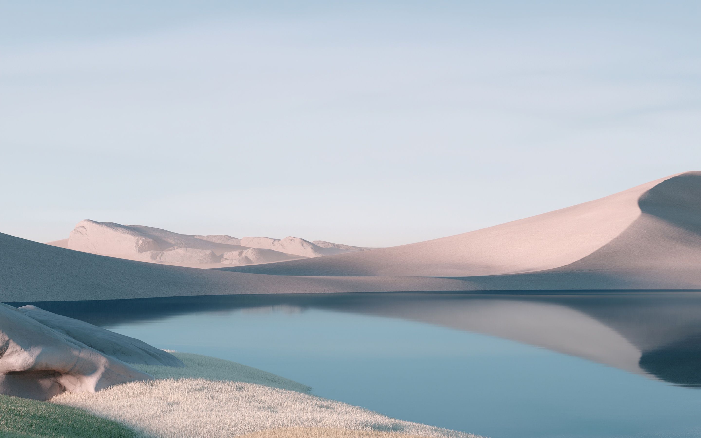 2880x1800 Aesthetic Wallpaper 4K, Desert, Windows Lake