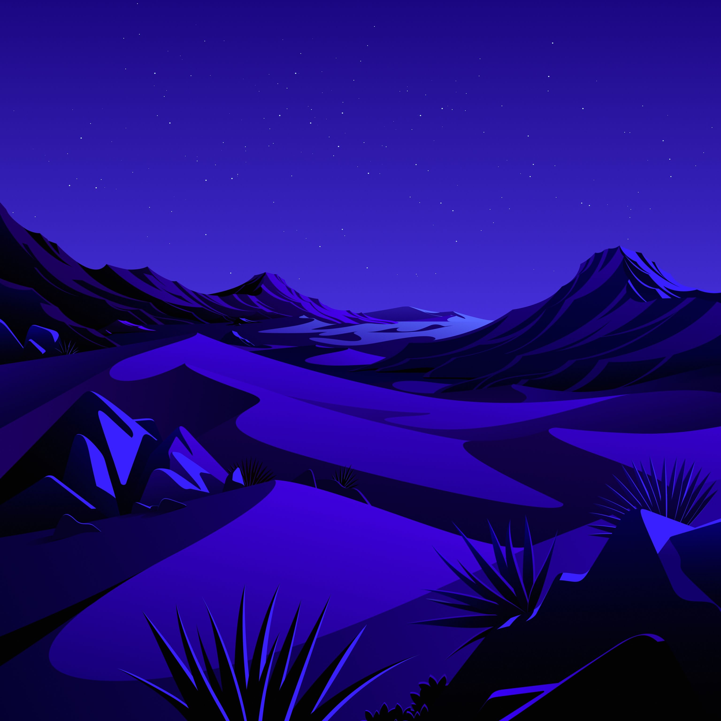 3072x3072 Lake, The Desert Night