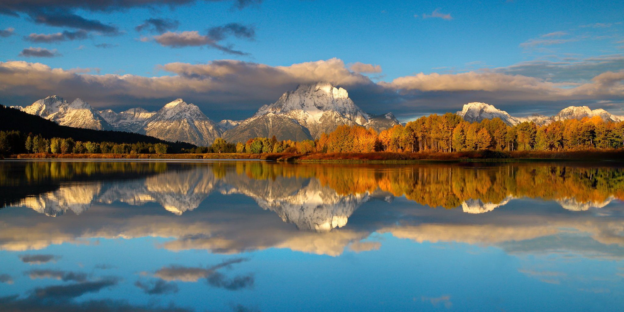 2048x1024 Wallpaper Lake Near Mountain Under Blue Sky During Daytime, Background Free Image