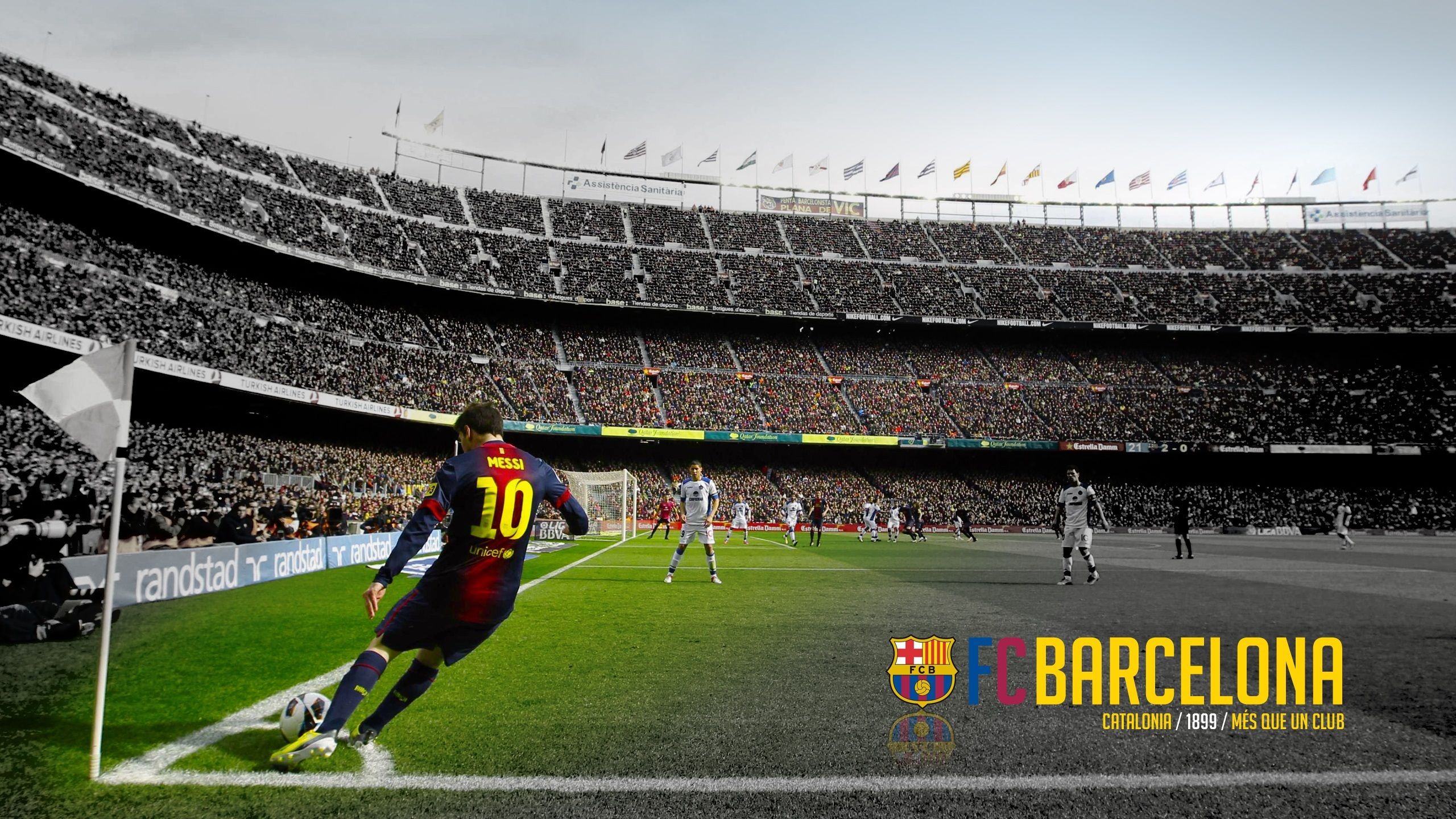 2560x1440 Wallpaper wallpaper, football, Lionel Messi, Spain, Camp Nou, FC Barcelona, My As A Club, More Then a Club for mobile and desktop, section спорт, resolution 2560x1440