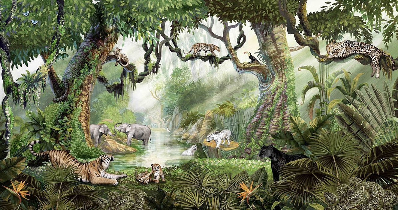 1326x700 Jungle Wallpaper Design for Nature Vibe
