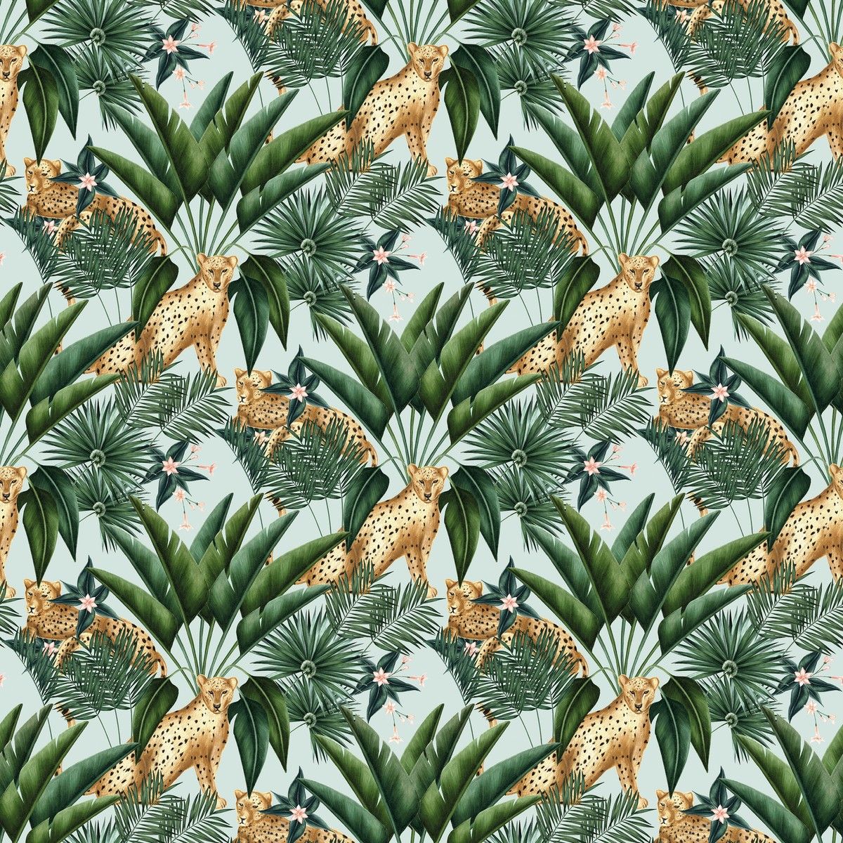 1200x1200 WLD53107W Jungle Cheetah Duck Egg OHPOPSI Wallpaper