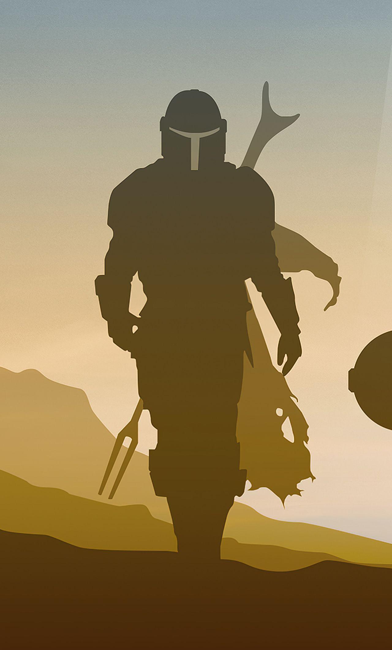 1280x2120 Star Wars The Mandalorian Minimalist 4k iPhone HD 4k
