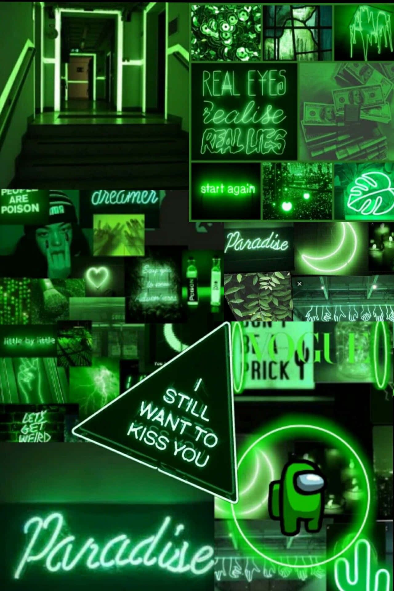1280x1920 Download Glow hot with Neon Green Aesthetic for your Desktop Wallpaper