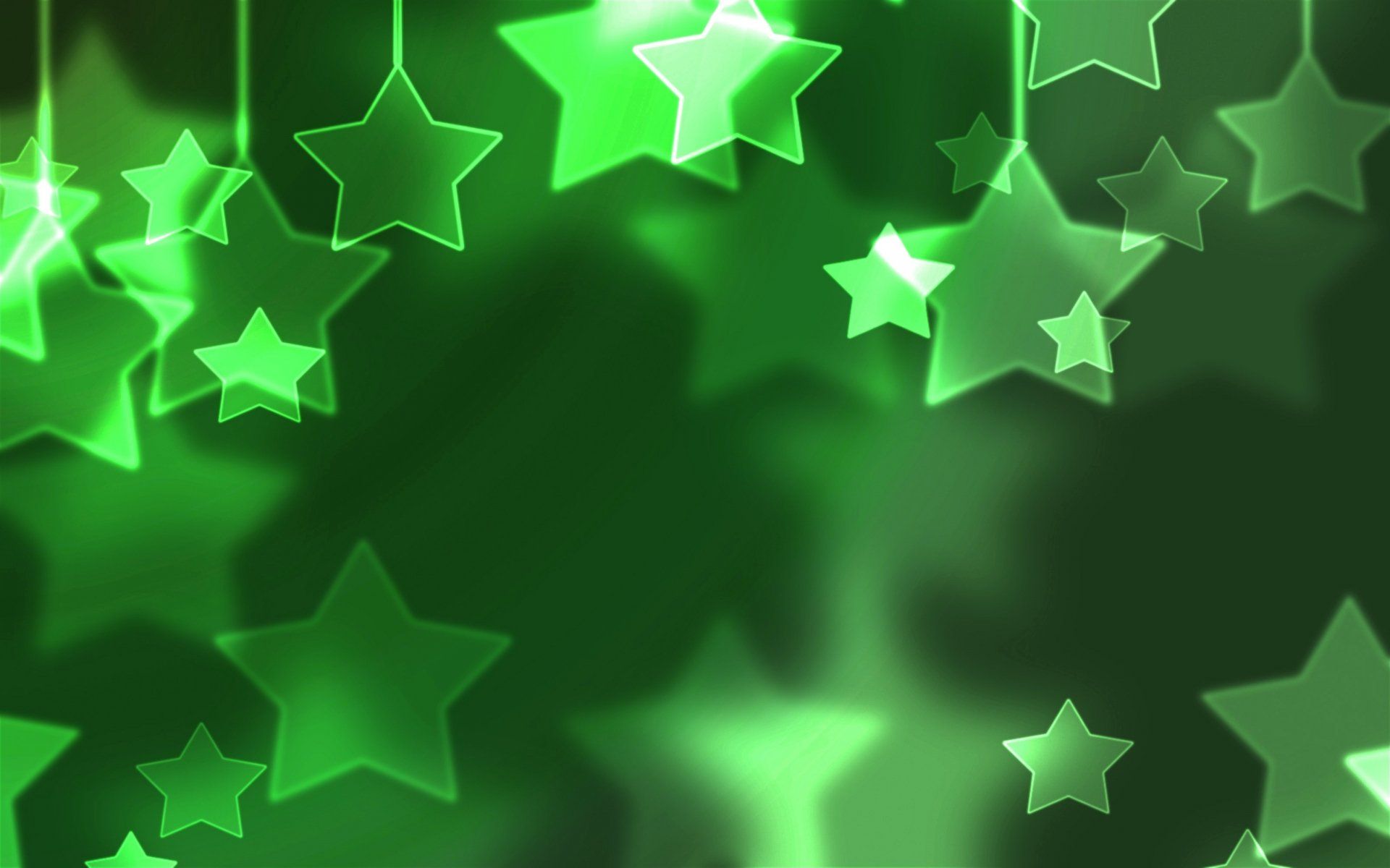 1920x1200 HD Artistic Glow: Radiant Green Stars Wallpaper