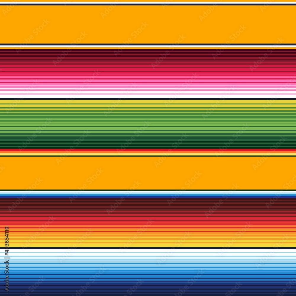 1000x1000 Mexican Blanket Stripes Seamless pattern. Colorful Mexican background. Stock Illustration