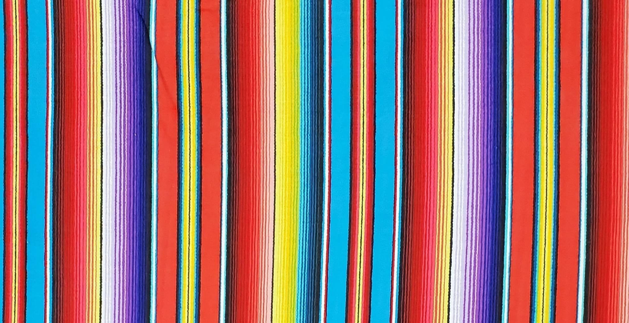 2206x1134 Mexican Blanket Serape Stripe Print, Bright Bold Hot Colors 100% Cotton Quilting Fabric. Priced And Sold By The 1 2 Yard Increment. Yellow