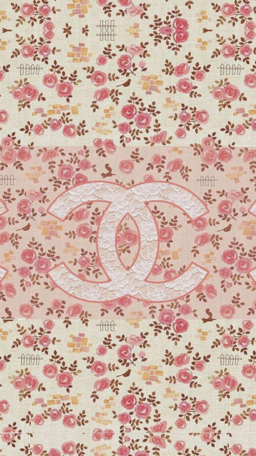 1080x1920 Coco Chanel Flowers Pattern Logo #wallpaper. Chanel