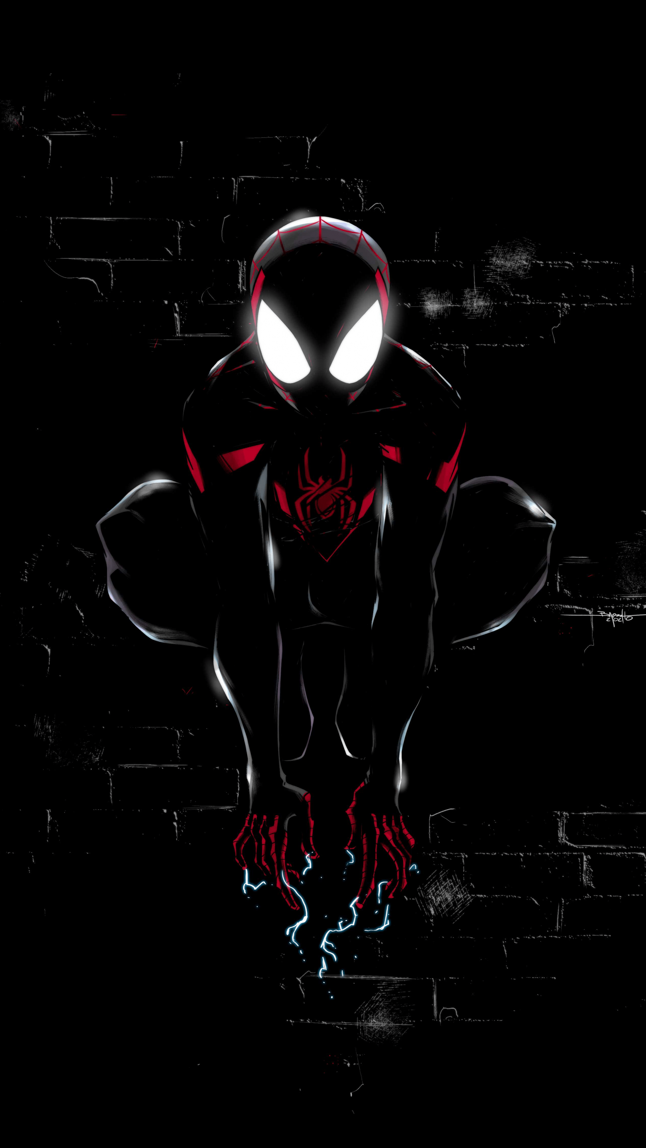 2160x3840 Miles Morales Wallpaper 4K, Spider Man, Dark