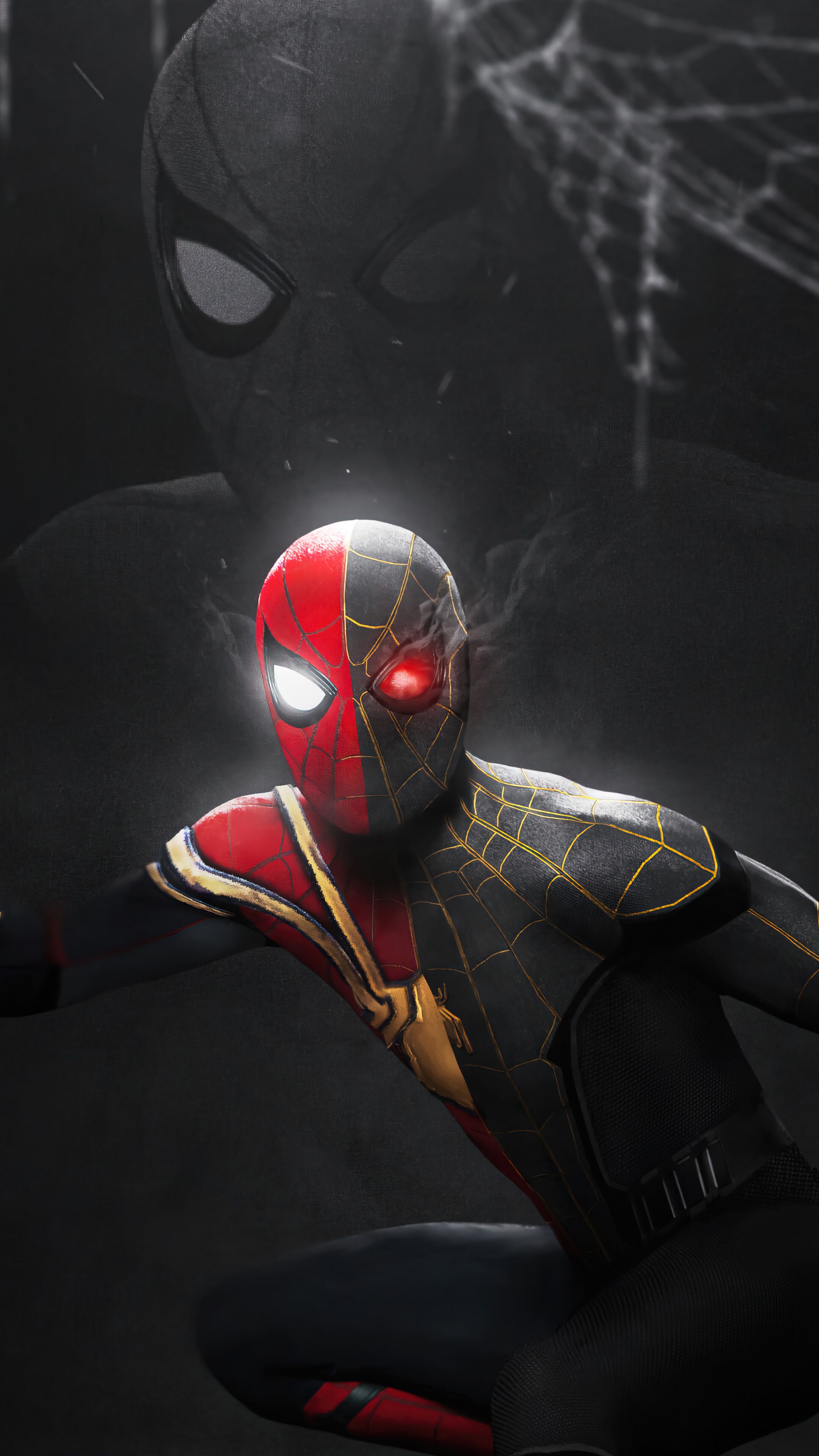 2160x3840 Spider Man: No Way Home Black Gold Suit Wallpaper IPhone Phone 4K E