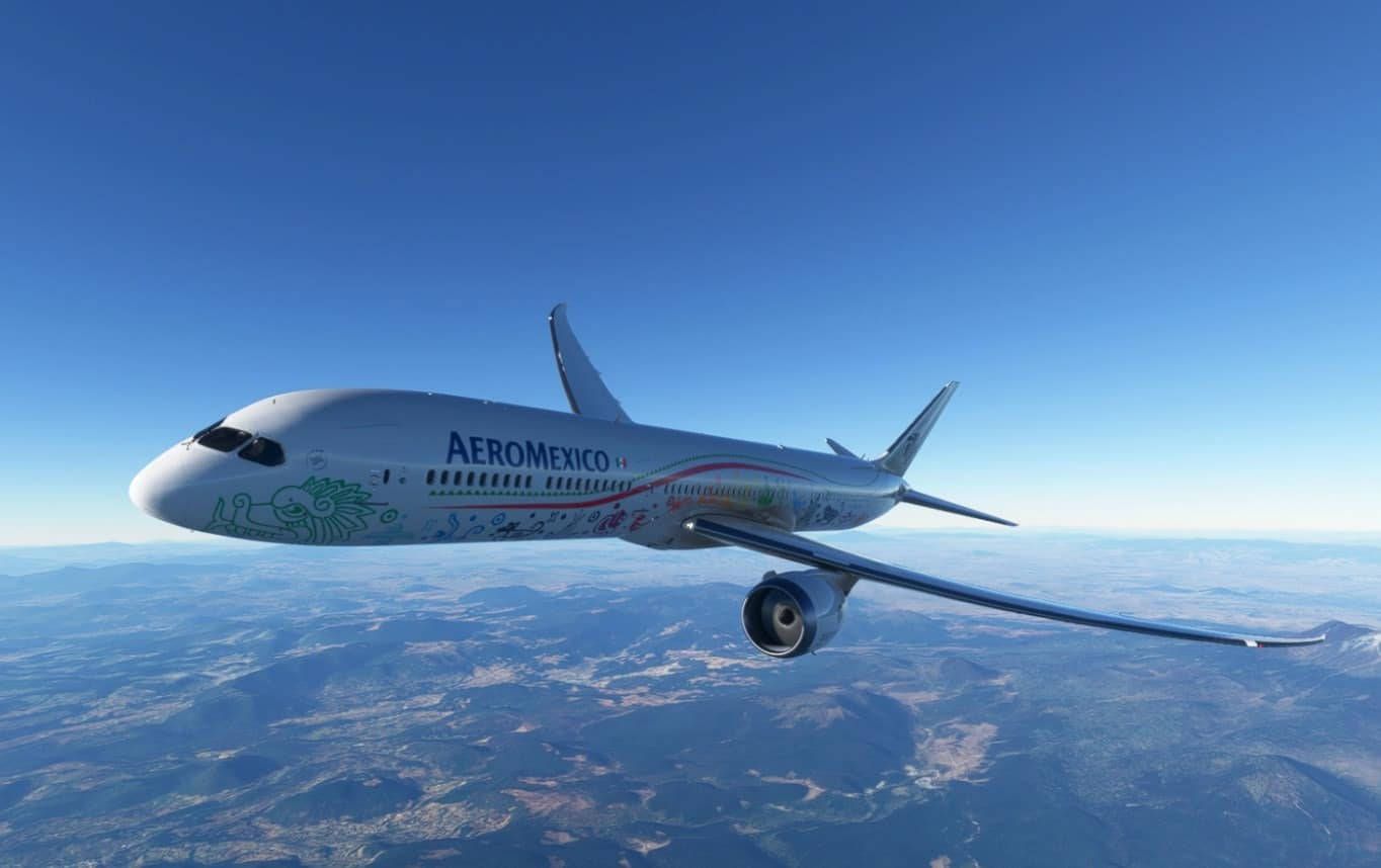 1364x858 Download Flying Aeromexico Airline Boeing 787 9 Dreamliner Wallpaper
