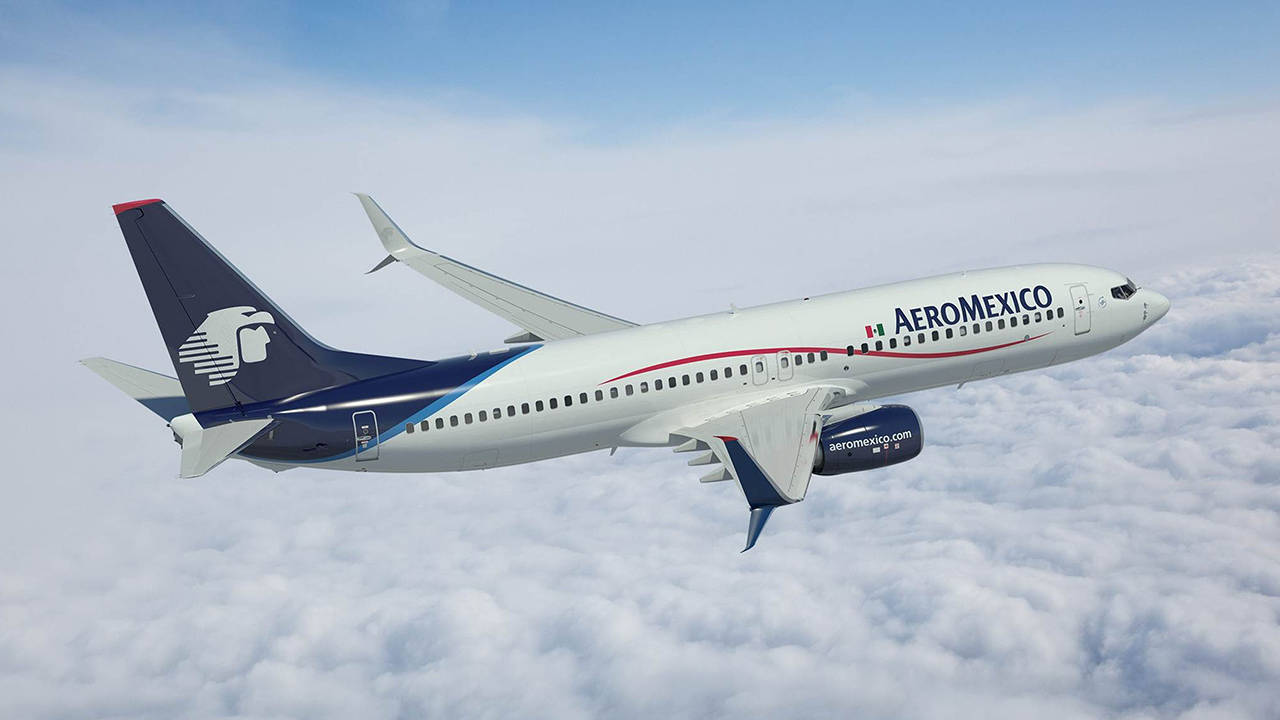 1280x720 Download Aeromexico Airline Boeing 737 800 Over Fluffy Clouds Wallpaper
