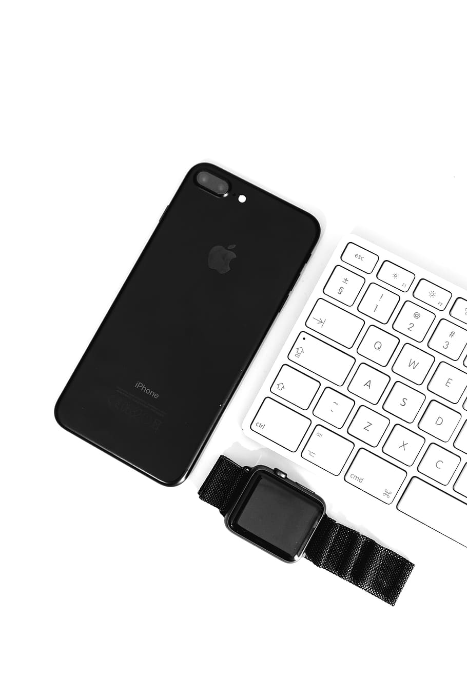910x1365 HD wallpaper: minimal, iphone, apple, keyboard, white, clean, tech