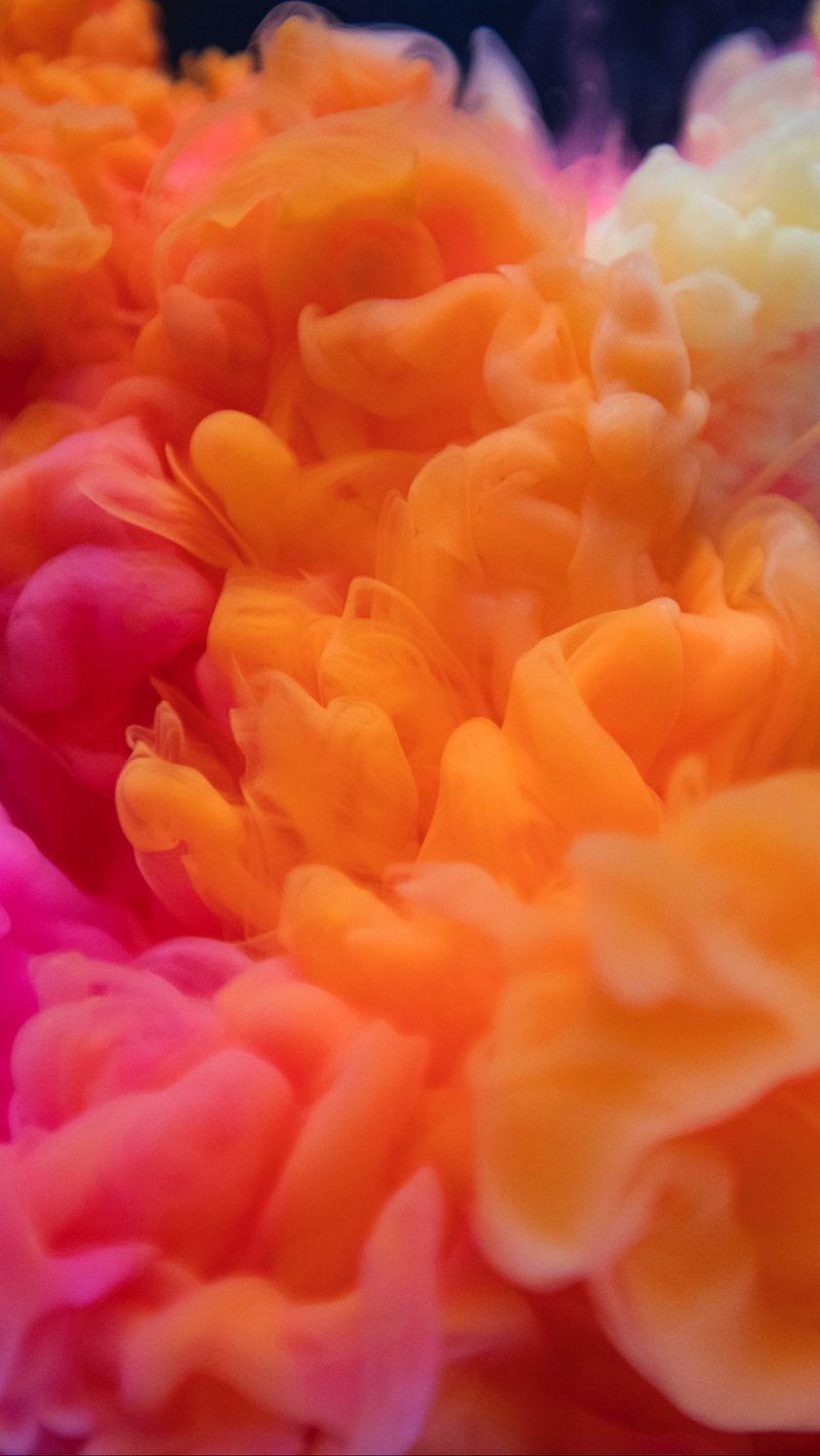 800x1420 Download wallpaper 800x1420 smoke, bunches, colored smoke, orange