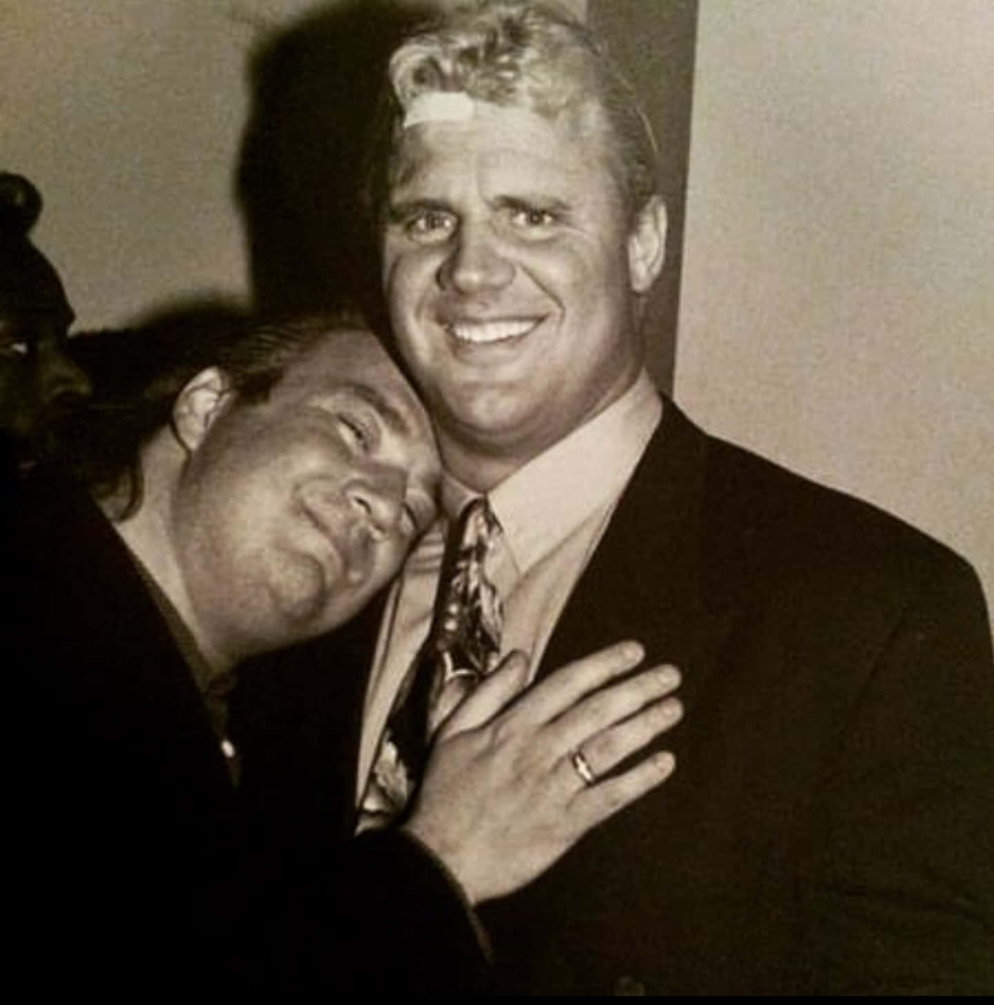 1439x1455 Download American Wrestler Curt Hennig Next To Paul Heyman Wallpaper