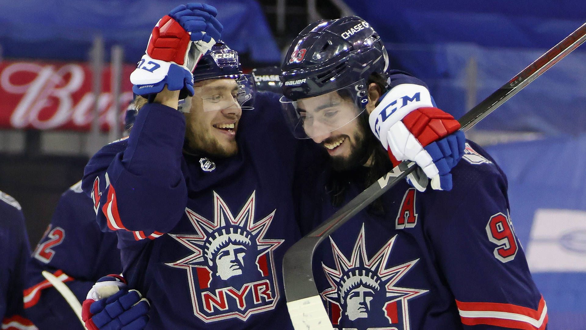 1920x1080 Download New York Rangers Mika Zibanejad Artemi Panarin Wallpaper
