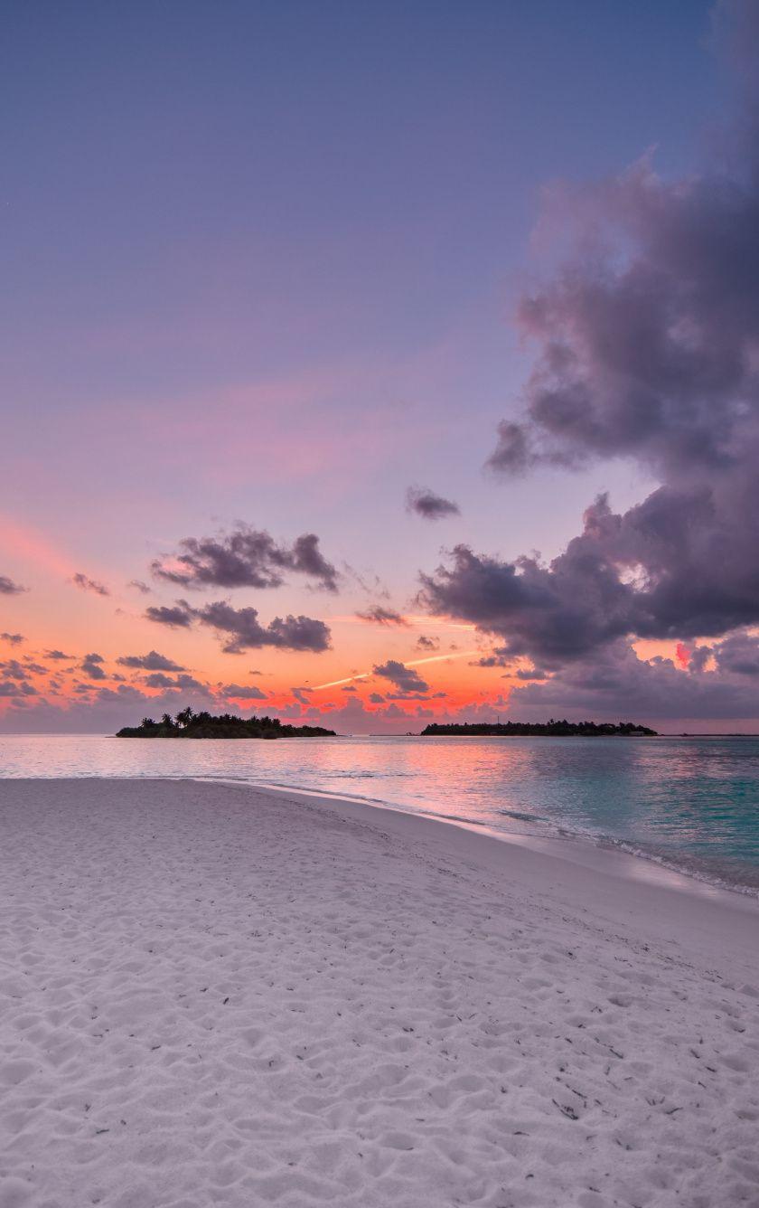 840x1336 Download 840x1336 wallpaper beach, island, sunset, clouds, nature